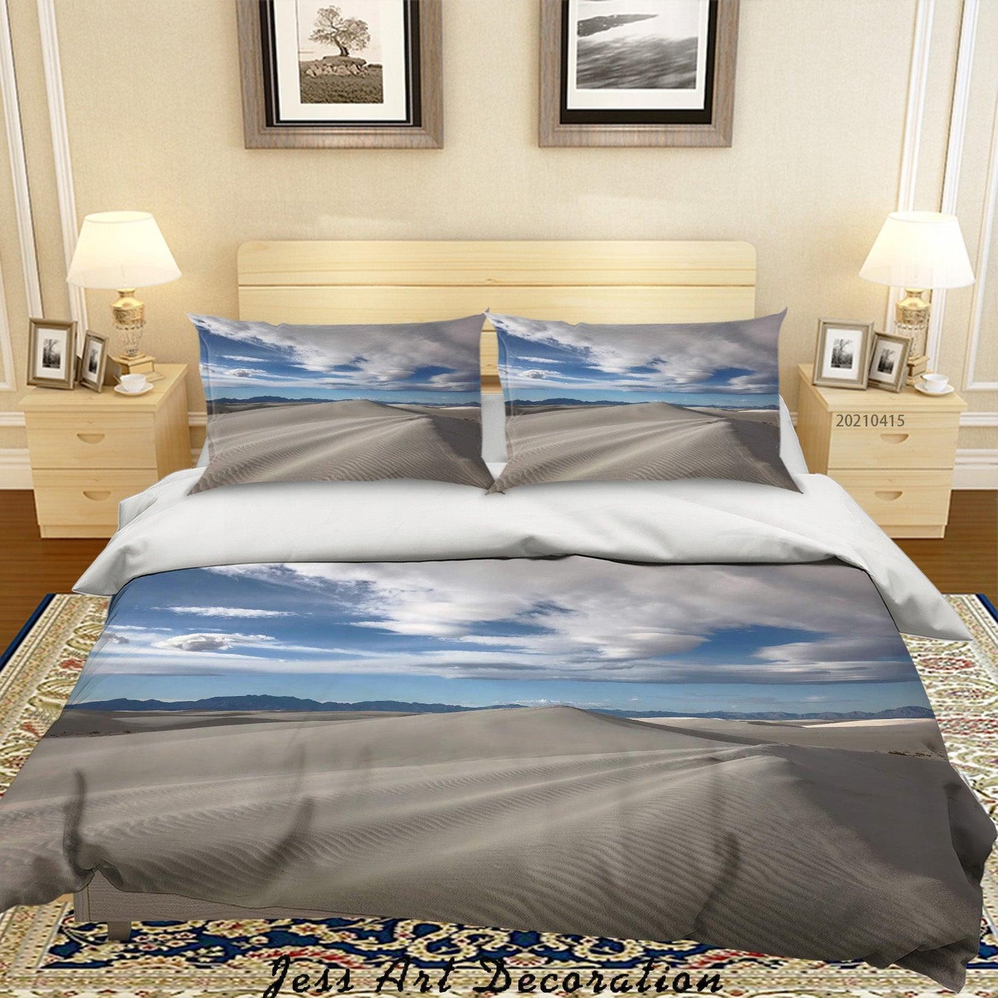3D Blue Sky Cloud Desert Landscape Quilt Cover Set Bedding Set Duvet Cover Pillowcases 87