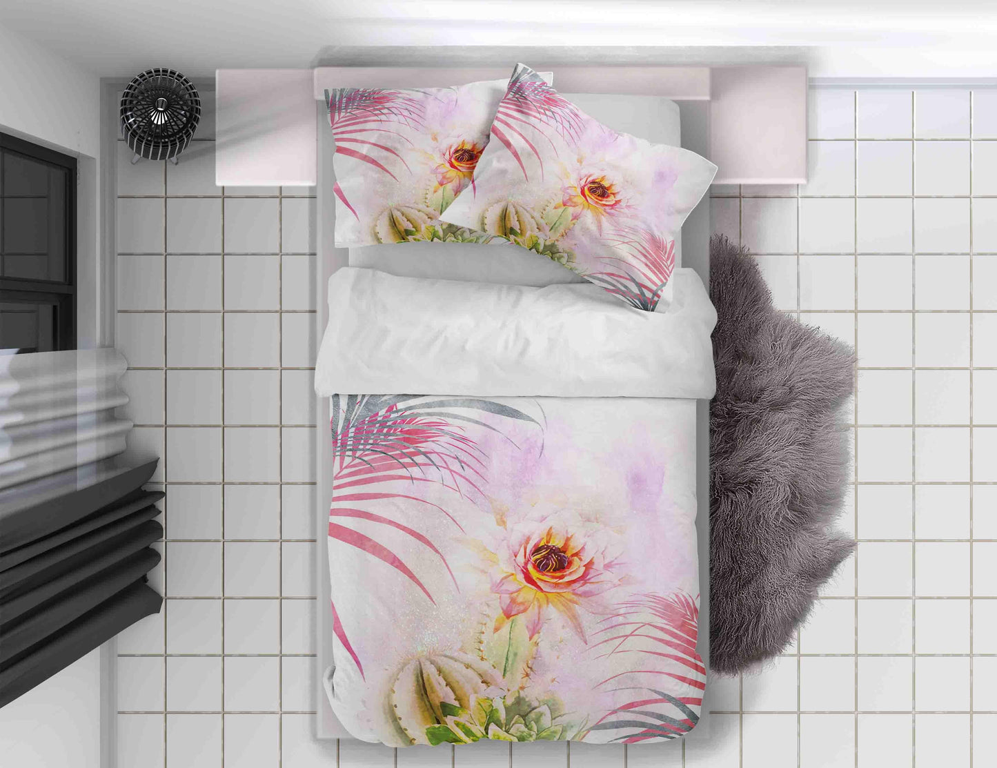 3D Cactus Succulents Floral Quilt Cover Set Bedding Set Duvet Cover Pillowcases SF015