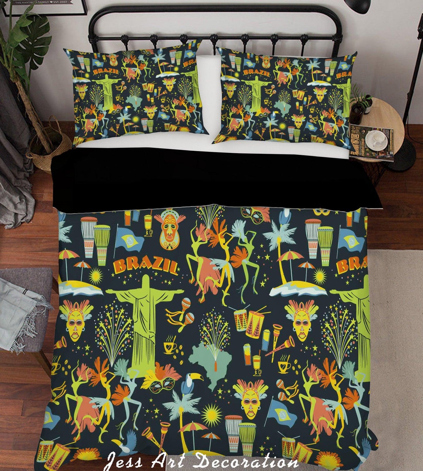 3D Brazil Festival Mask Pattern Quilt Cover Set Bedding Set Duvet Cover Pillowcases WJ 6928