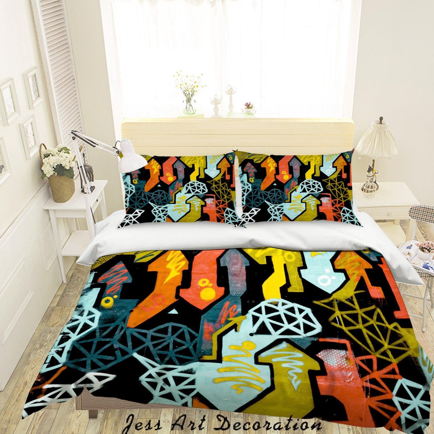 3D Abstract Color Road Sign Quilt Cover Set Bedding Set Duvet Cover Pillowcases LQH A68