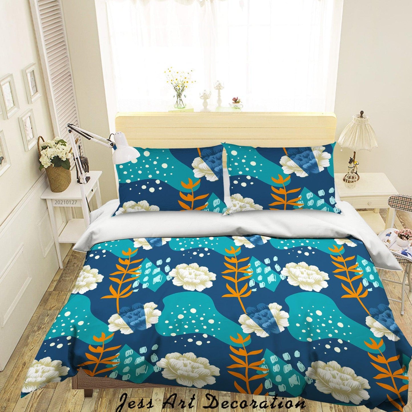 3D Abstract Floral Leaves Quilt Cover Set Bedding Set Duvet Cover Pillowcases 95