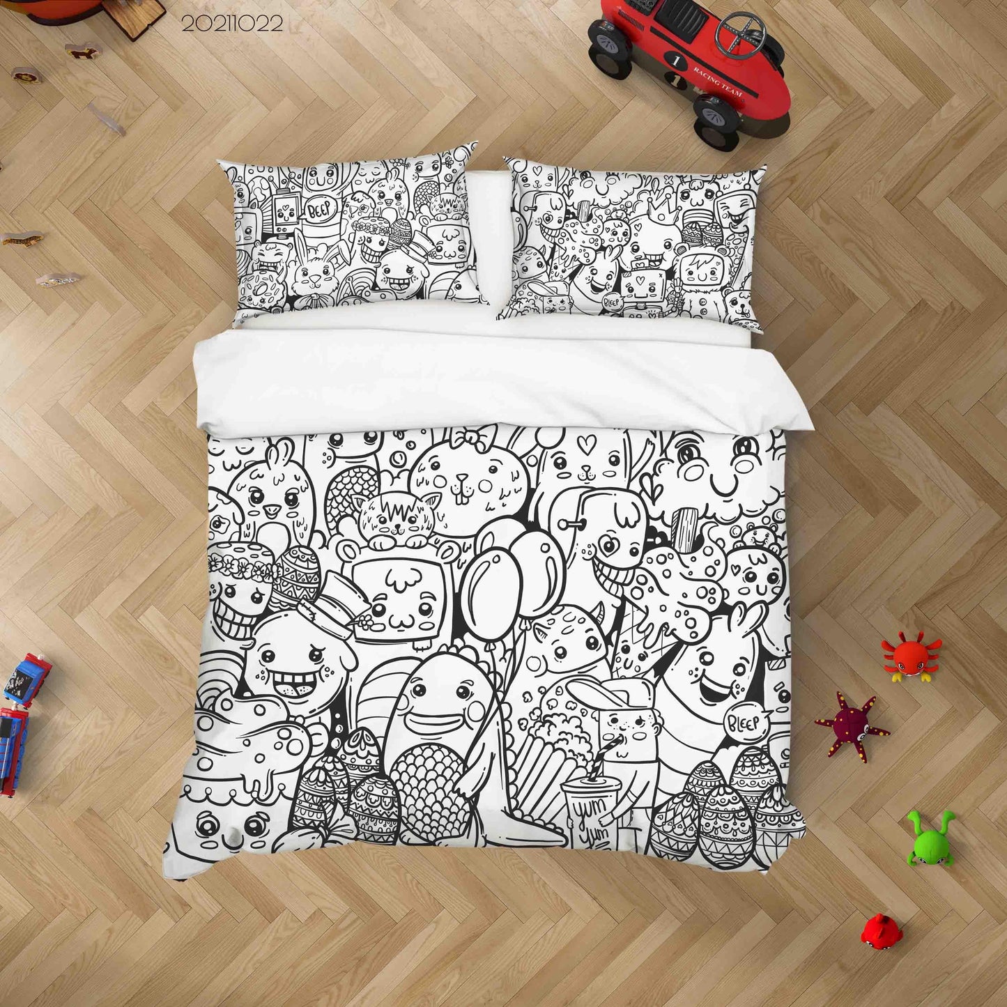 3D Abstract Monster Graffiti Quilt Cover Set Bedding Set Duvet Cover Pillowcases 18