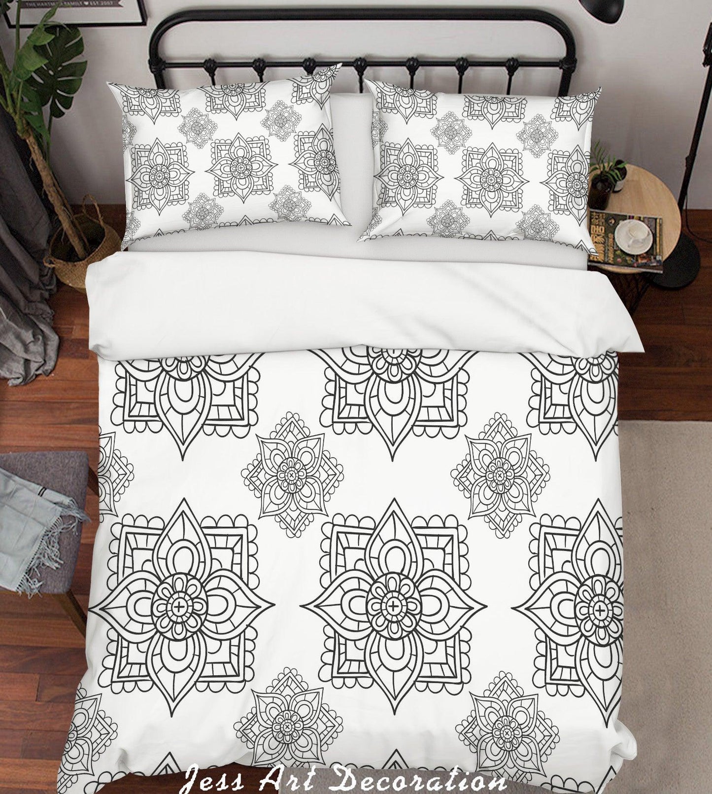 3D Black White Decorative Pattern Quilt Cover Set Bedding Set Pillowcases 152