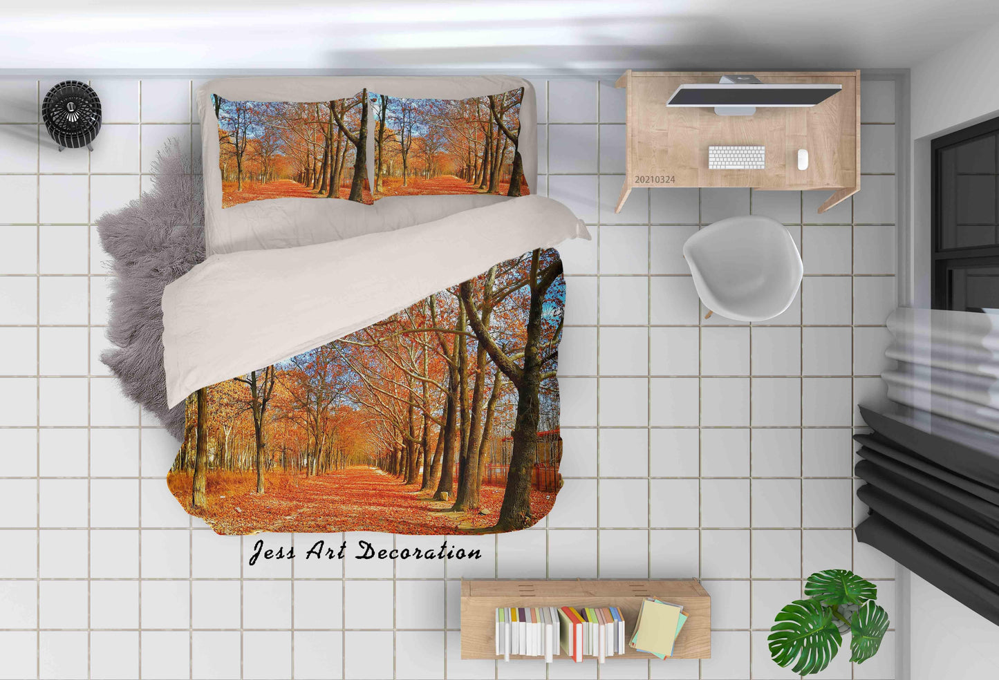 3D Autumn Forest Nature Landscape Quilt Cover Set Bedding Set Duvet Cover Pillowcases 94 LQH