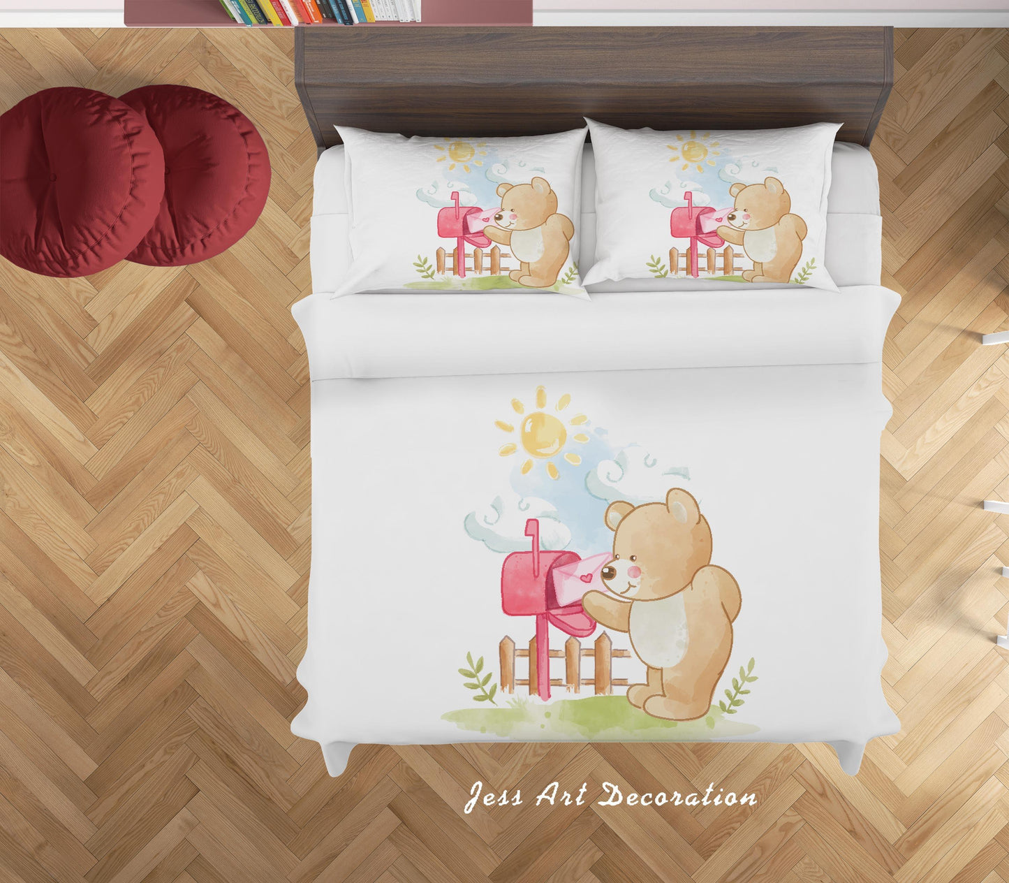3D Bear Mailbox Quilt Cover Set Bedding Set Duvet Cover Pillowcases SF151