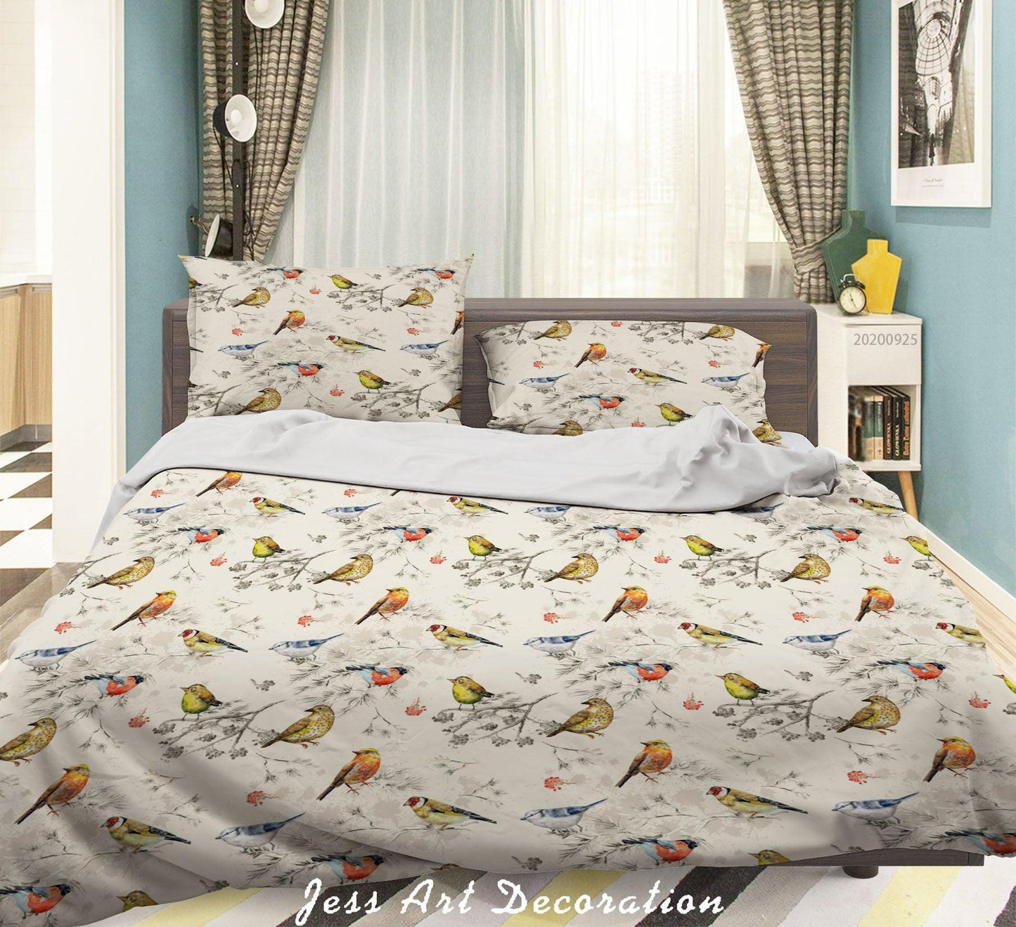 3D Cartoon Animal Bird Pattern Quilt Cover Set Bedding Set Duvet Cover Pillowcases WJ 6456