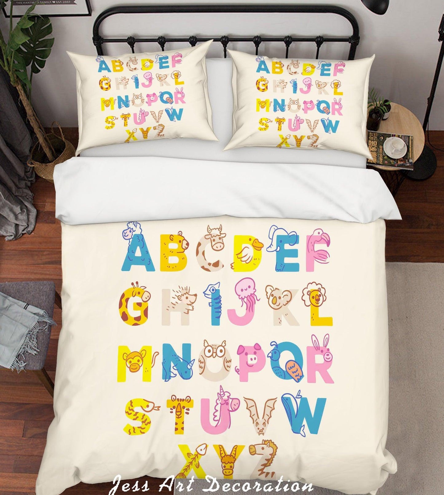3D Cartoon Letters Quilt Cover Set Bedding Set Pillowcases 255