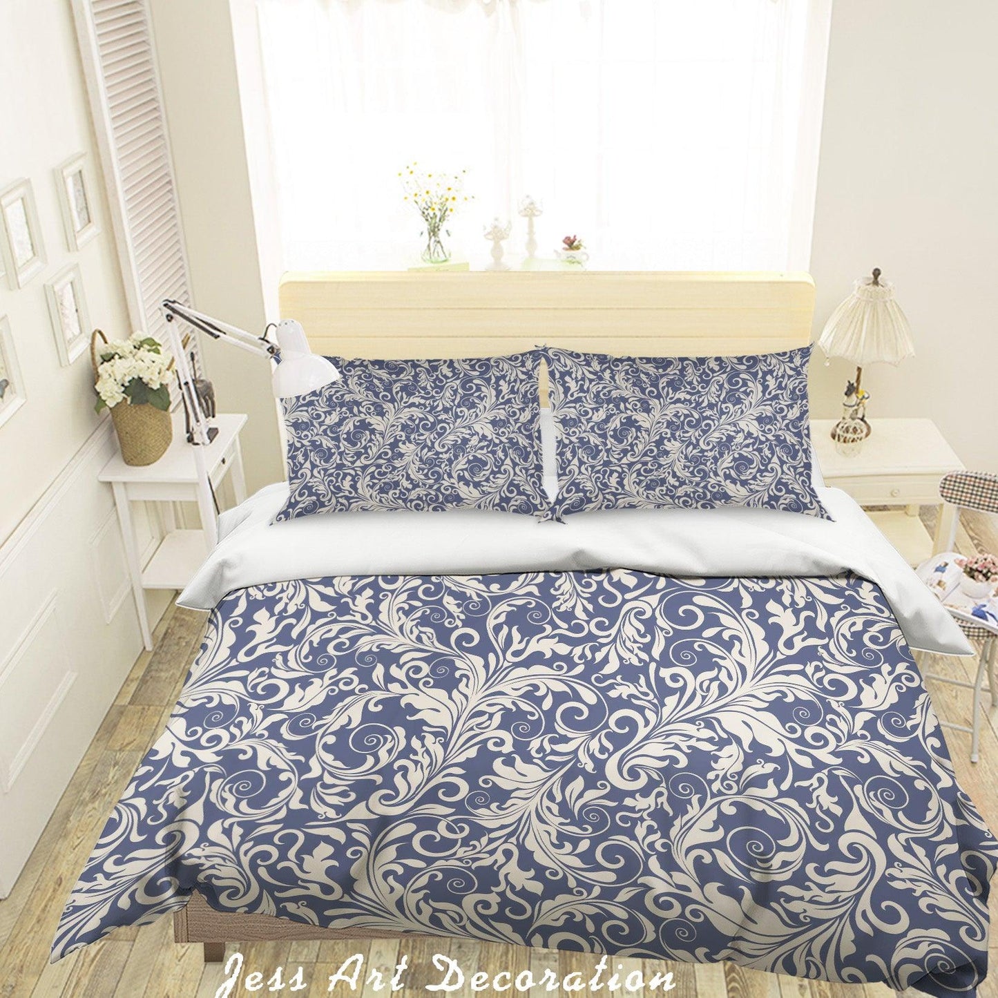 3D Blue Pattern Quilt Cover Set Bedding Set Pillowcases 217