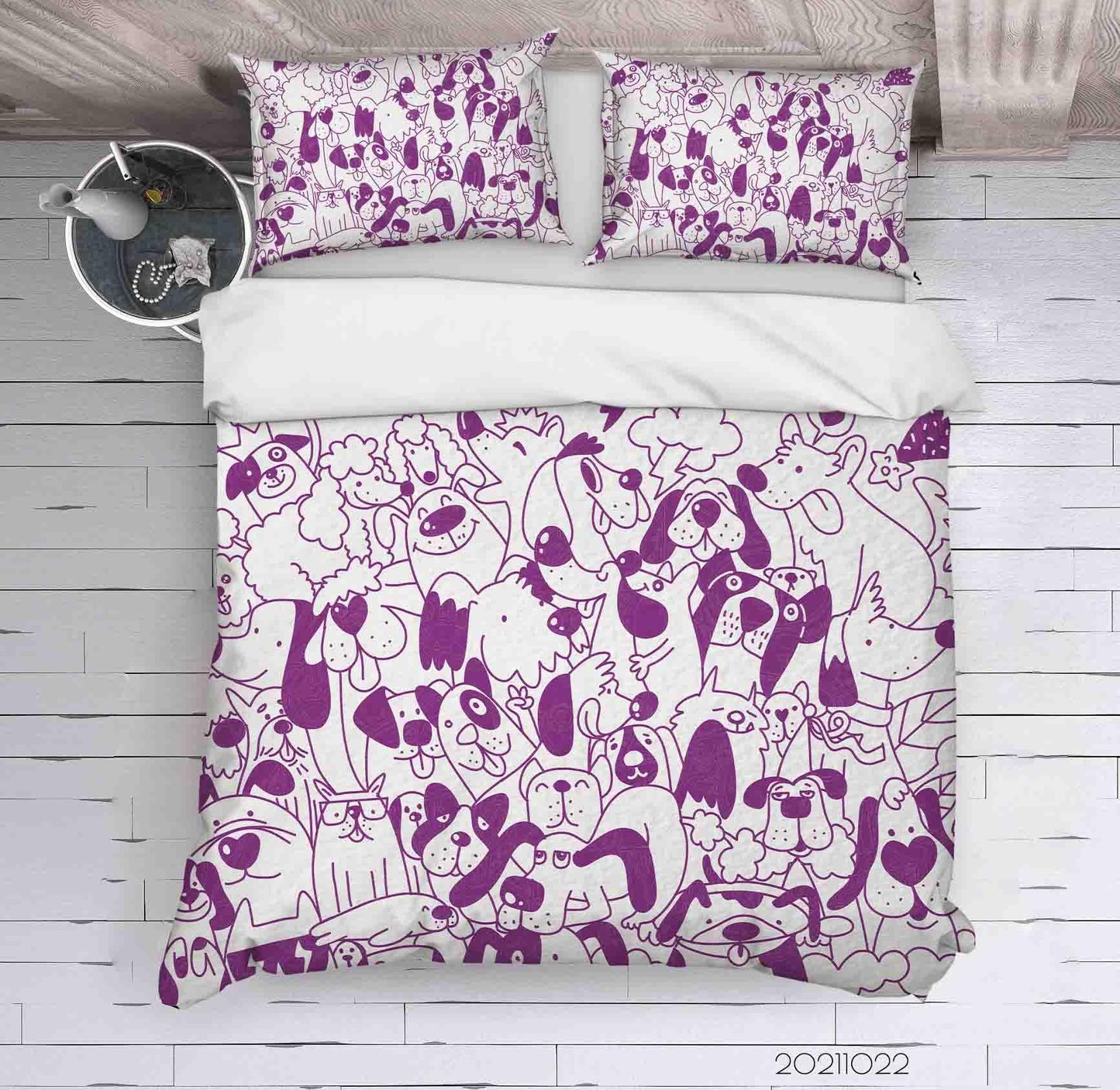 3D Cartoon Animal Dog Doodle Quilt Cover Set Bedding Set Duvet Cover Pillowcases 73