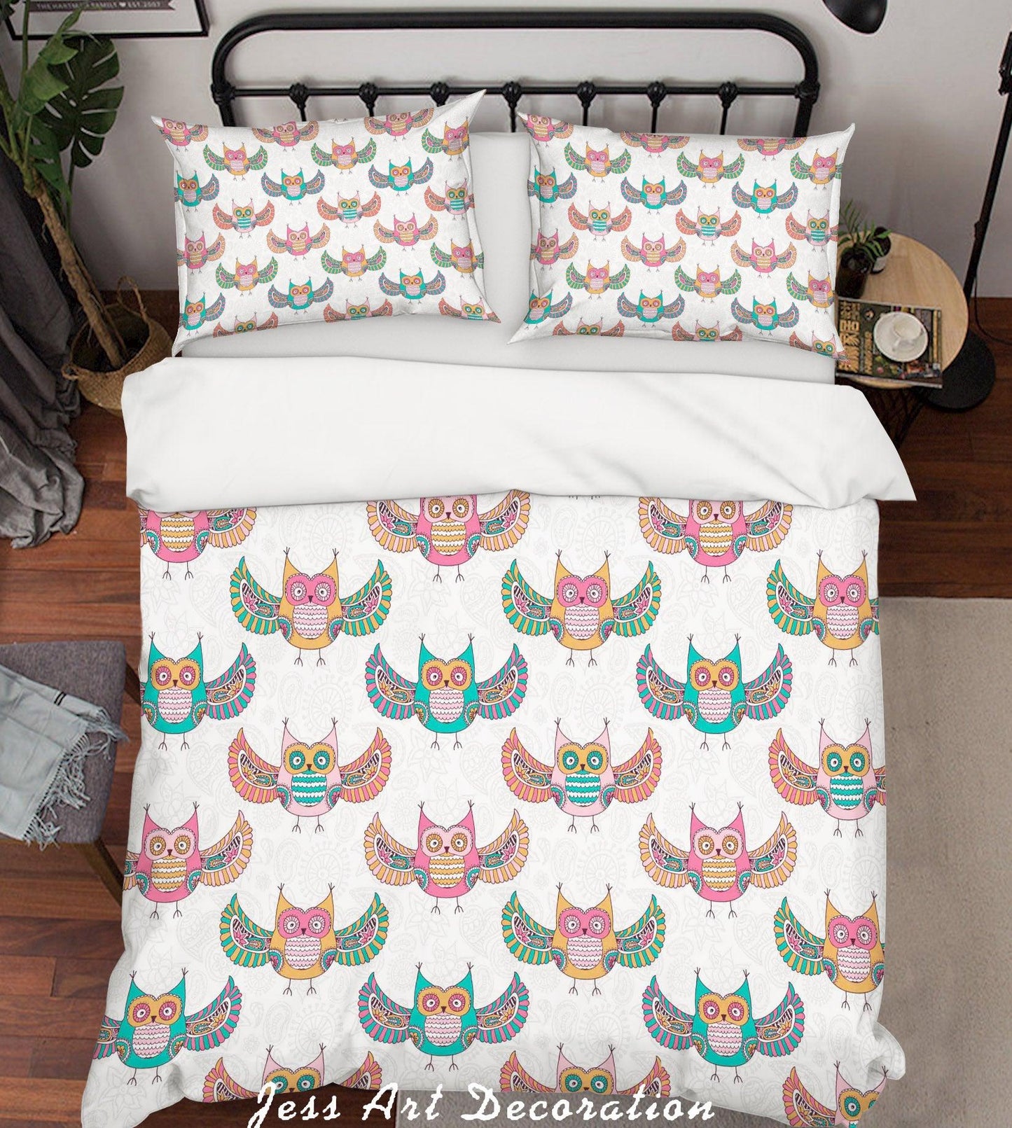 3D Cartoon Owls Quilt Cover Set Bedding Set Pillowcases  69