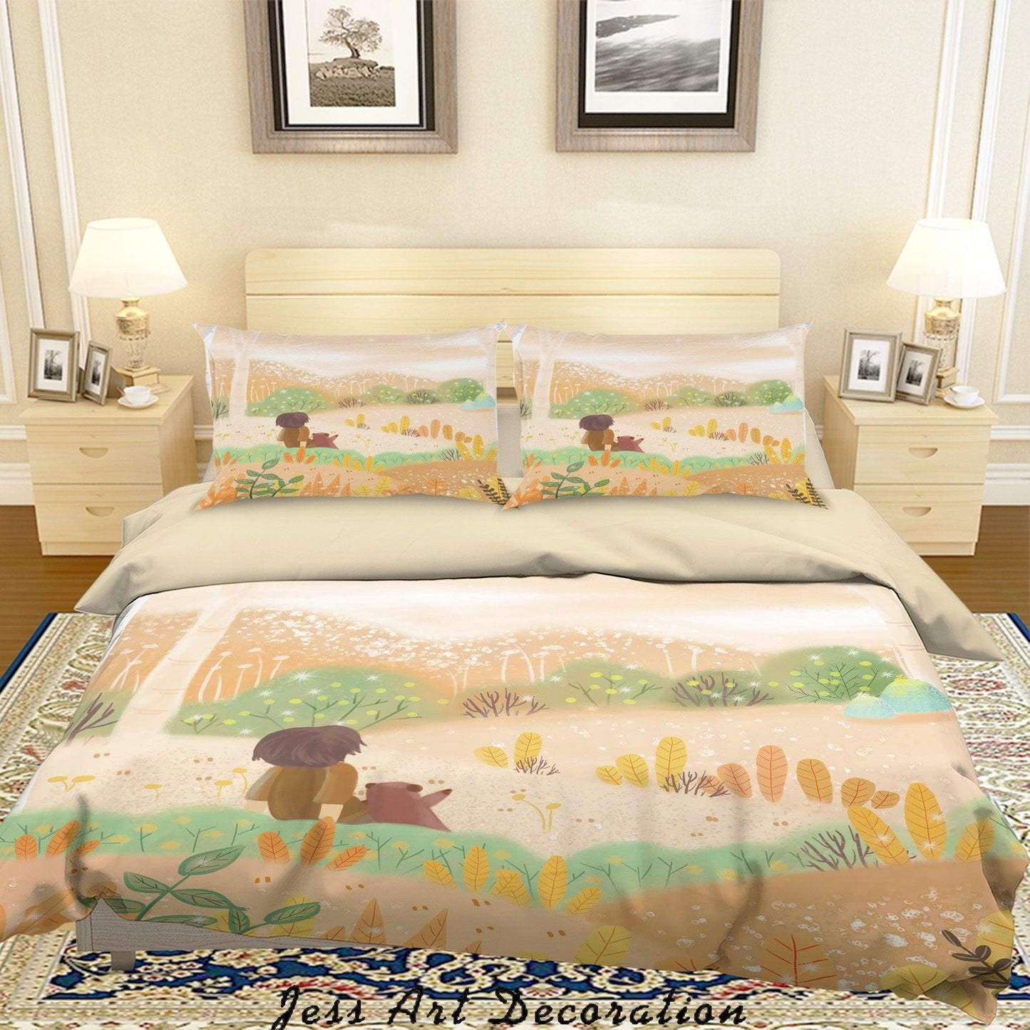 3D Cartoon Children Animal Tree Quilt Cover Set Bedding Set Duvet Cover Pillowcases A586 LQH