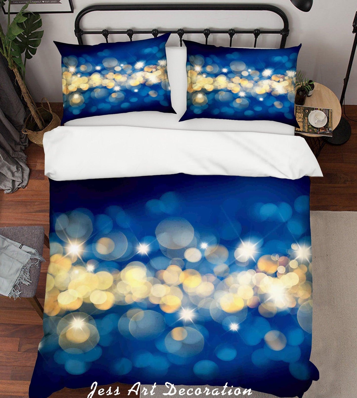 3D Blue Light Star Quilt Cover Set Bedding Set Duvet Cover Pillowcases SF79