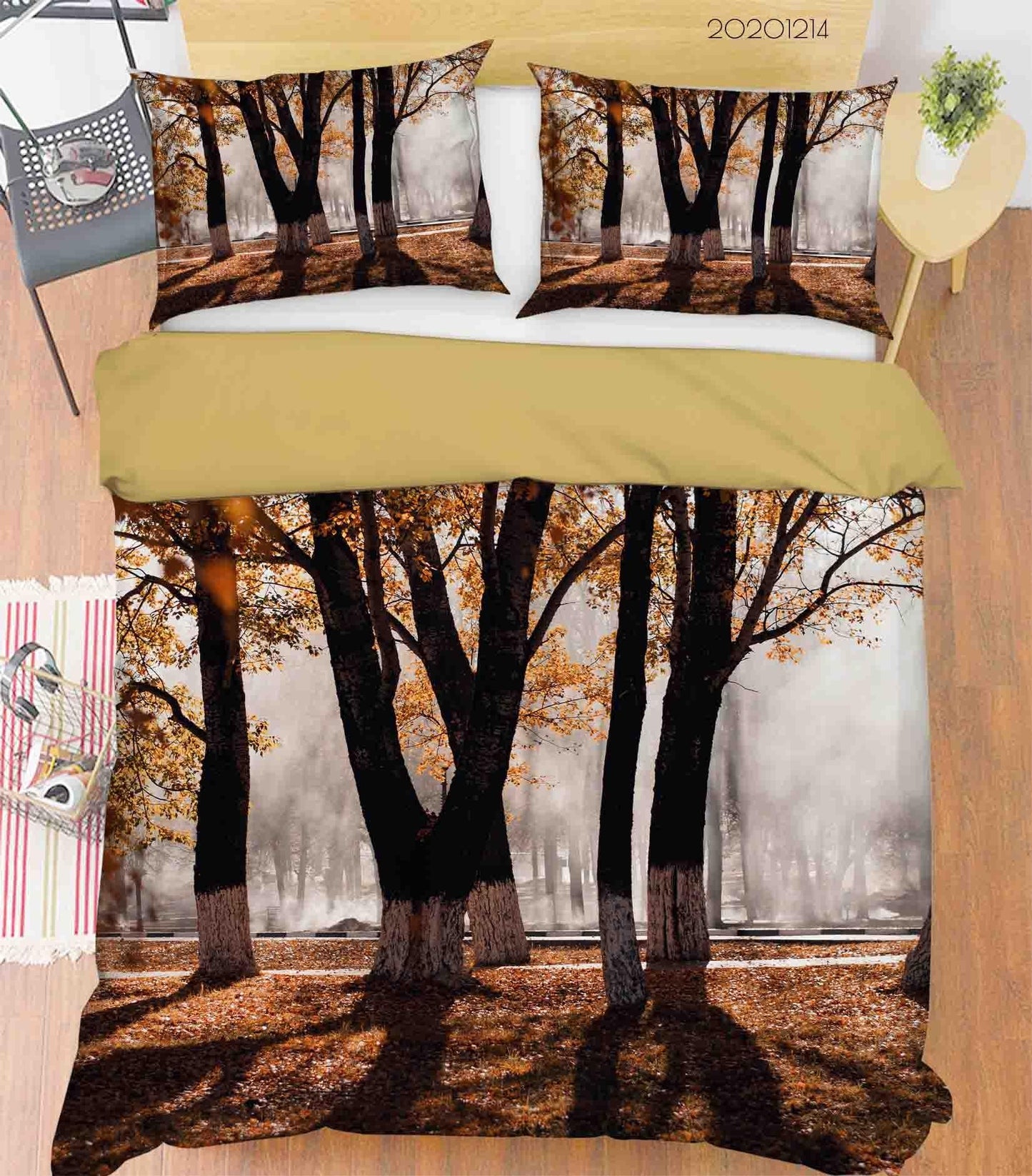 3D Botanical Autumn Forest Tree Branch Plant Quilt Cover Set Bedding Set Duvet Cover Pillowcases LXL