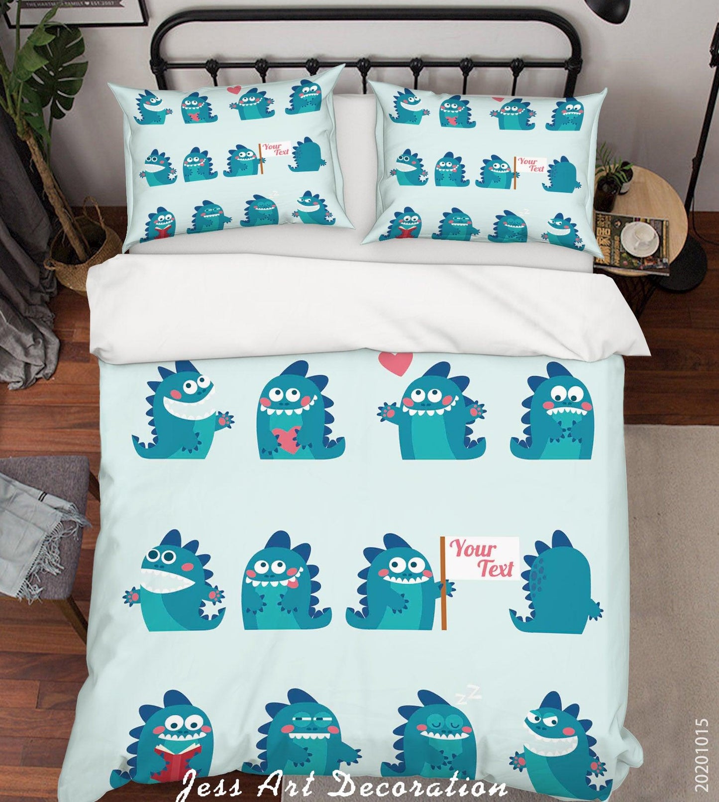 3D Cartoon Animal Monsters Pattern Quilt Cover Set Bedding Set Duvet Cover Pillowcases WJ 9676