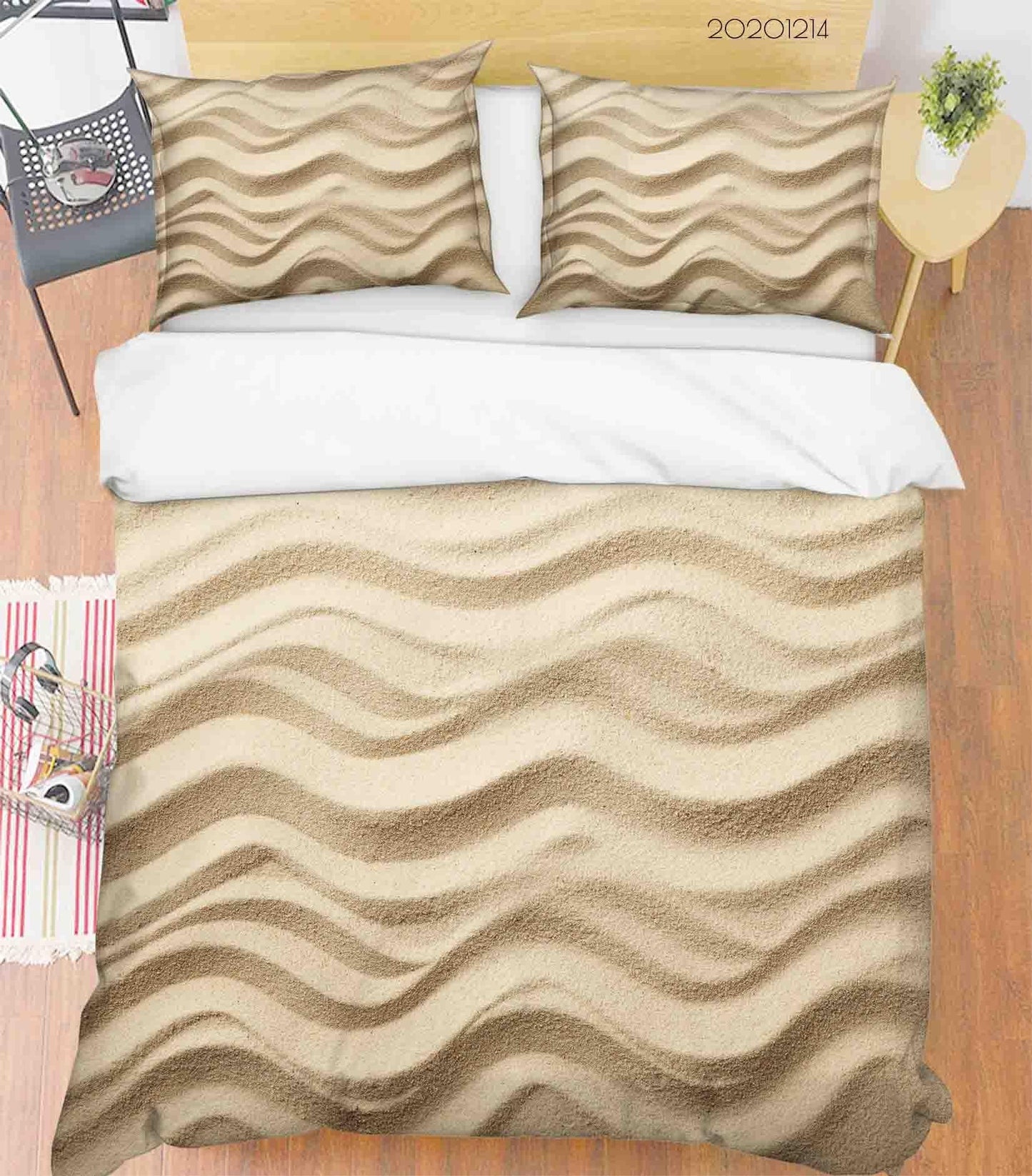 3D Abstract Sand Waved Quilt Cover Set Bedding Set Duvet Cover Pillowcases LXL