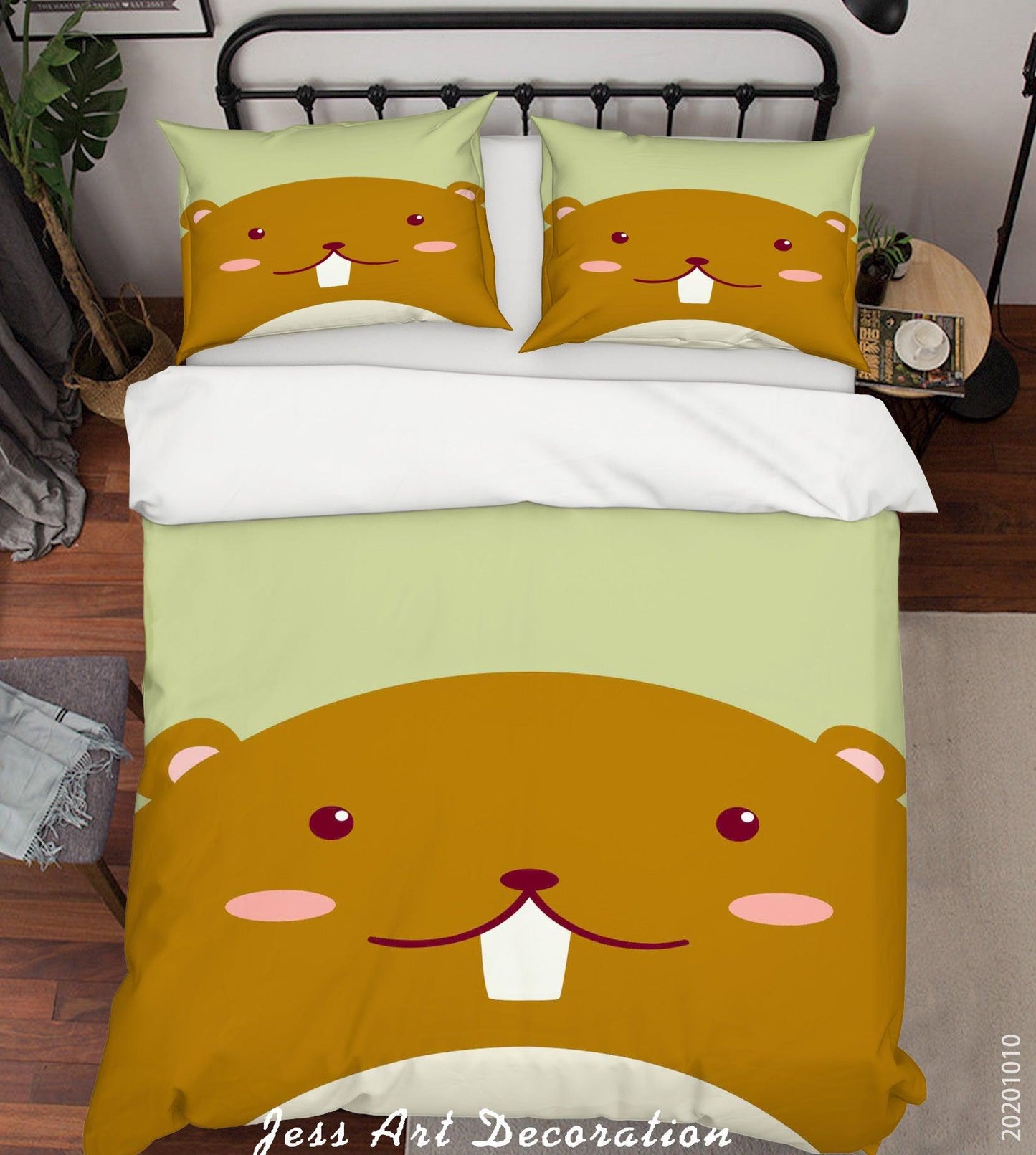 3D Cartoon Cute Animal Mole Quilt Cover Set Bedding Set Duvet Cover Pillowcases WJ 9524