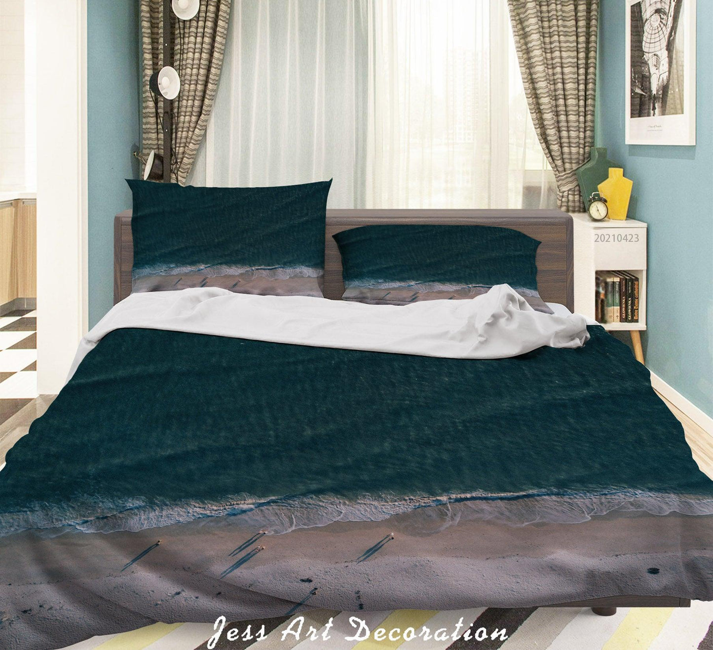 3D Beach Landscape Quilt Cover Set Bedding Set Duvet Cover Pillowcases 90