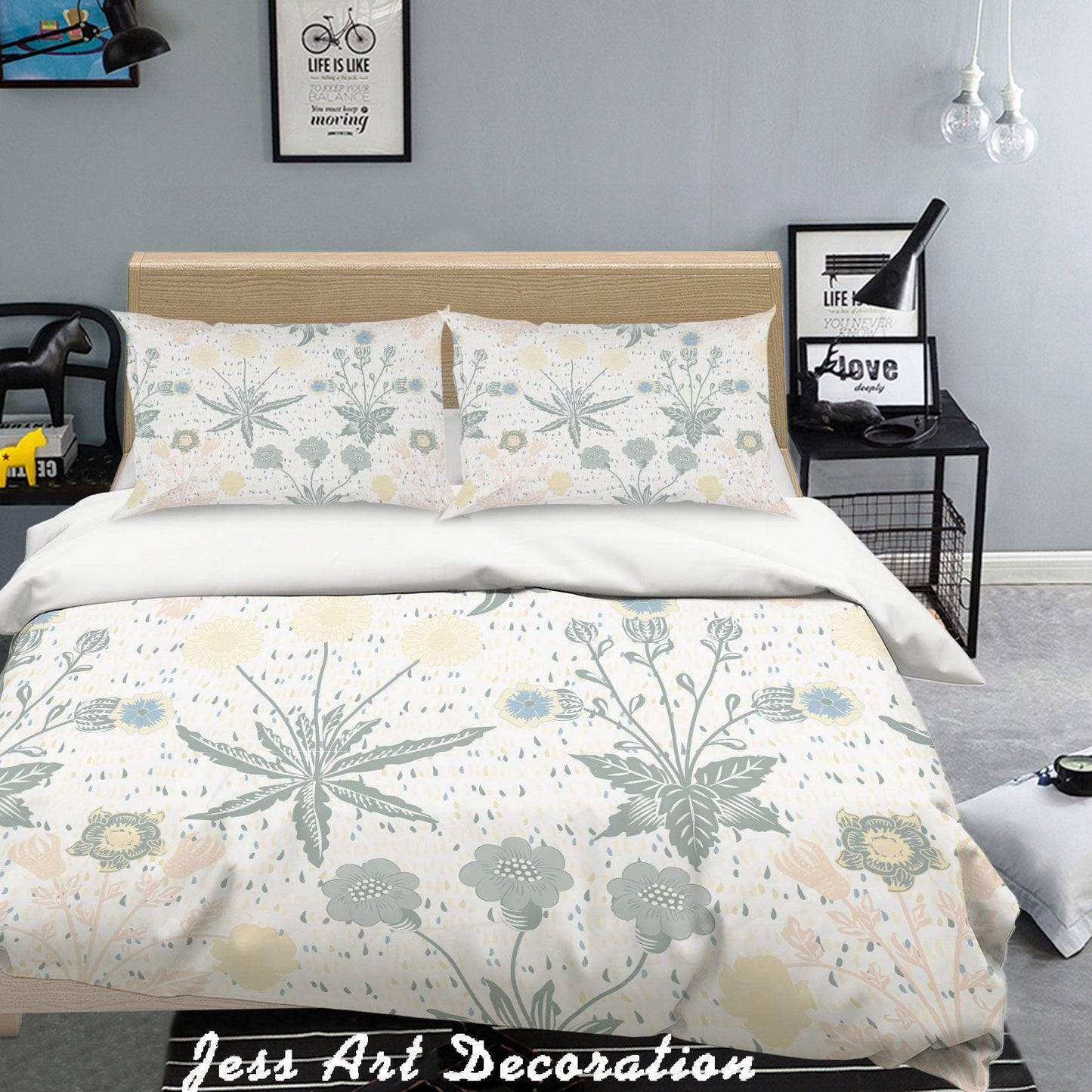 3D Black White Flowers  Quilt Cover Set Bedding Set Pillowcases   37