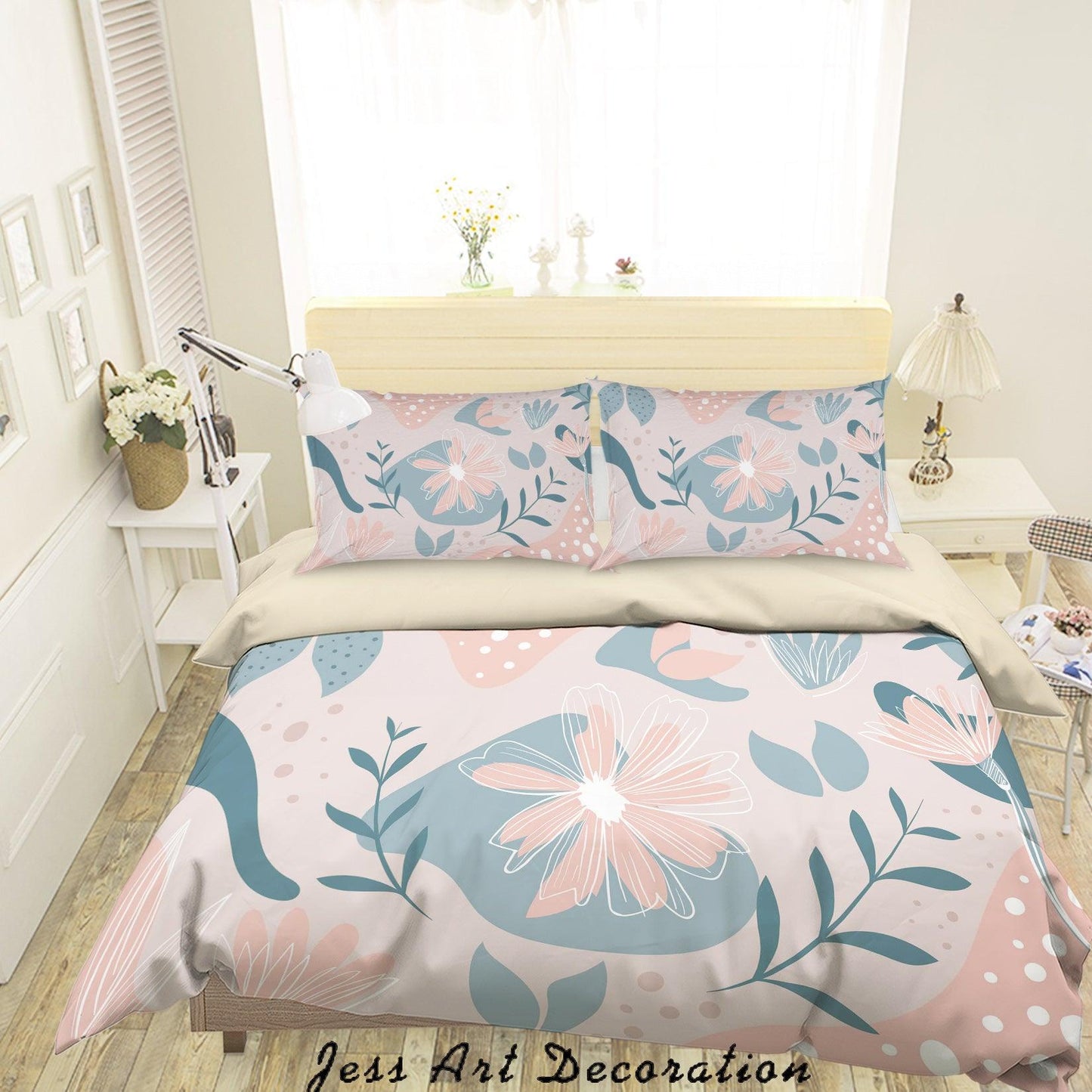 3D Cartoon Floral Leaf Quilt Cover Set Bedding Set Duvet Cover Pillowcases A020 LQH