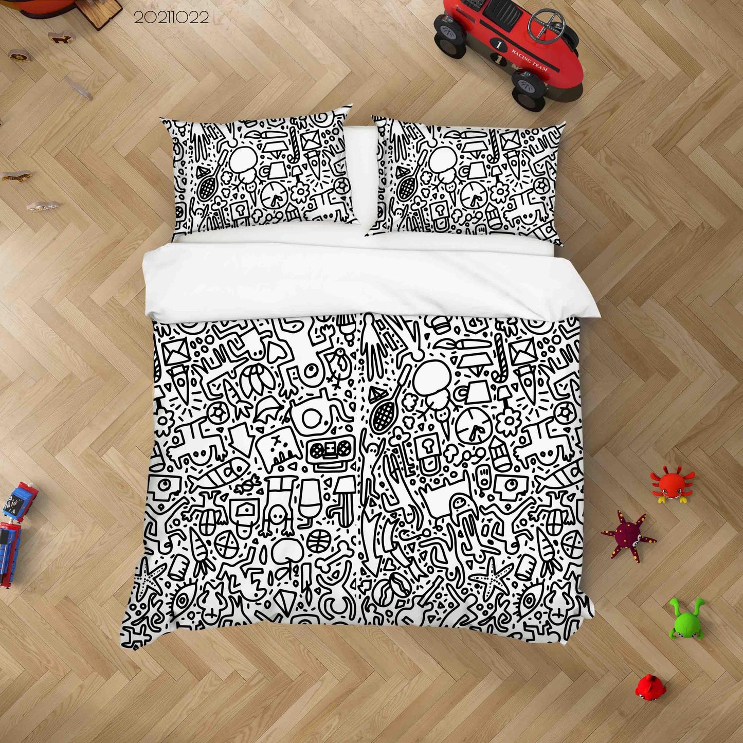 3D Art Illustration Graffiti Quilt Cover Set Bedding Set Duvet Cover Pillowcases 53