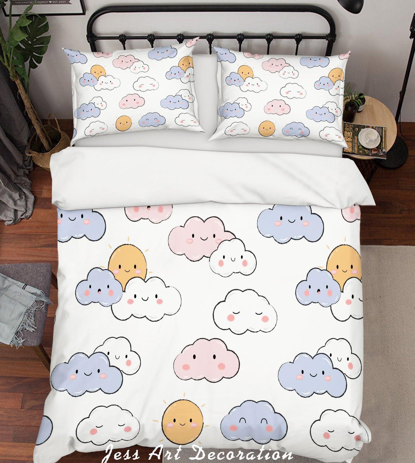 3D Cartoon Clouds Sky Quilt Cover Set Bedding Set Pillowcases 85