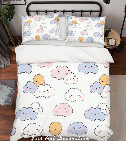 3D Cartoon Clouds Sky Quilt Cover Set Bedding Set Pillowcases 85
