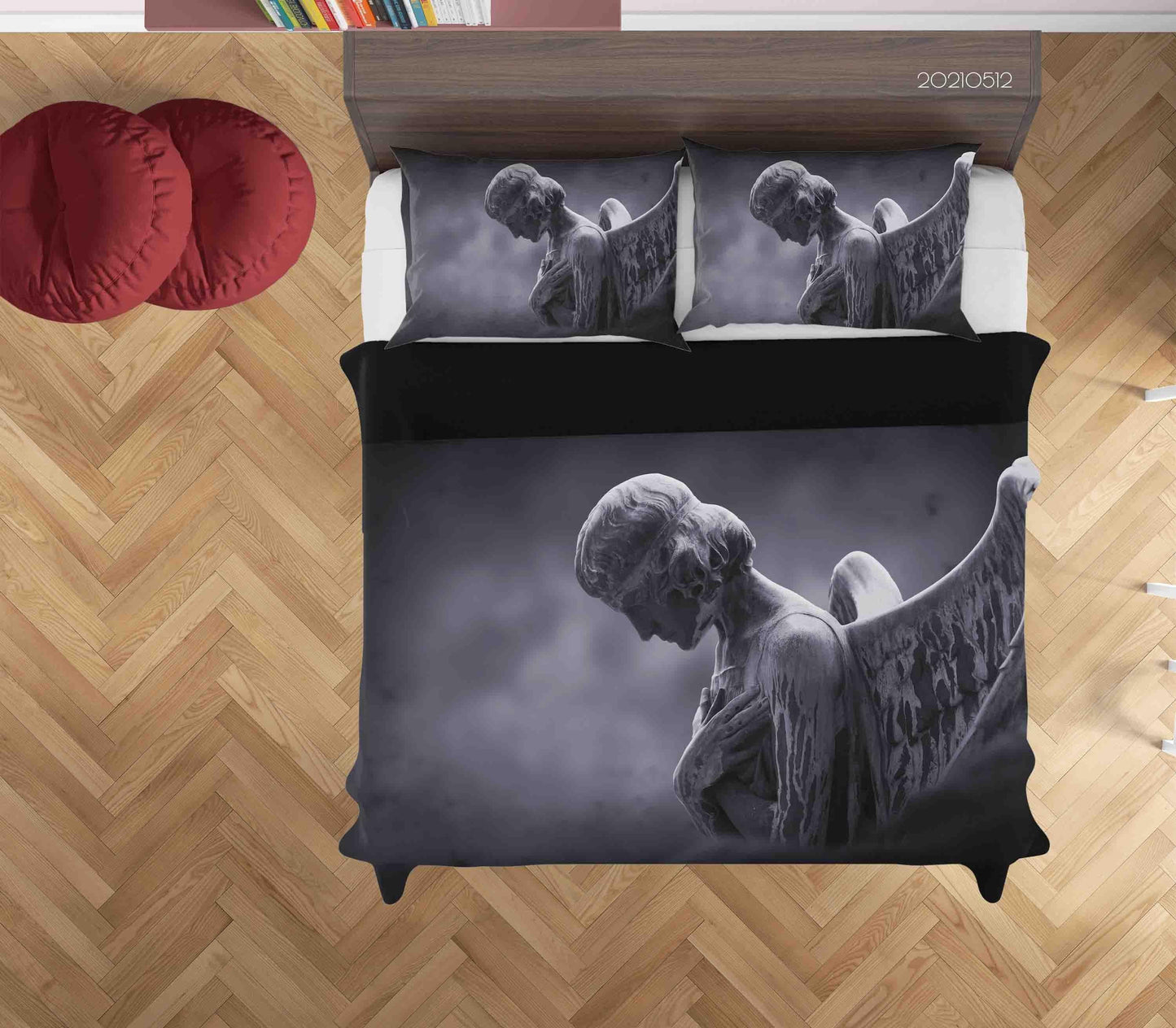 3D Art Angel Sculpture Quilt Cover Set Bedding Set Duvet Cover Pillowcases 206