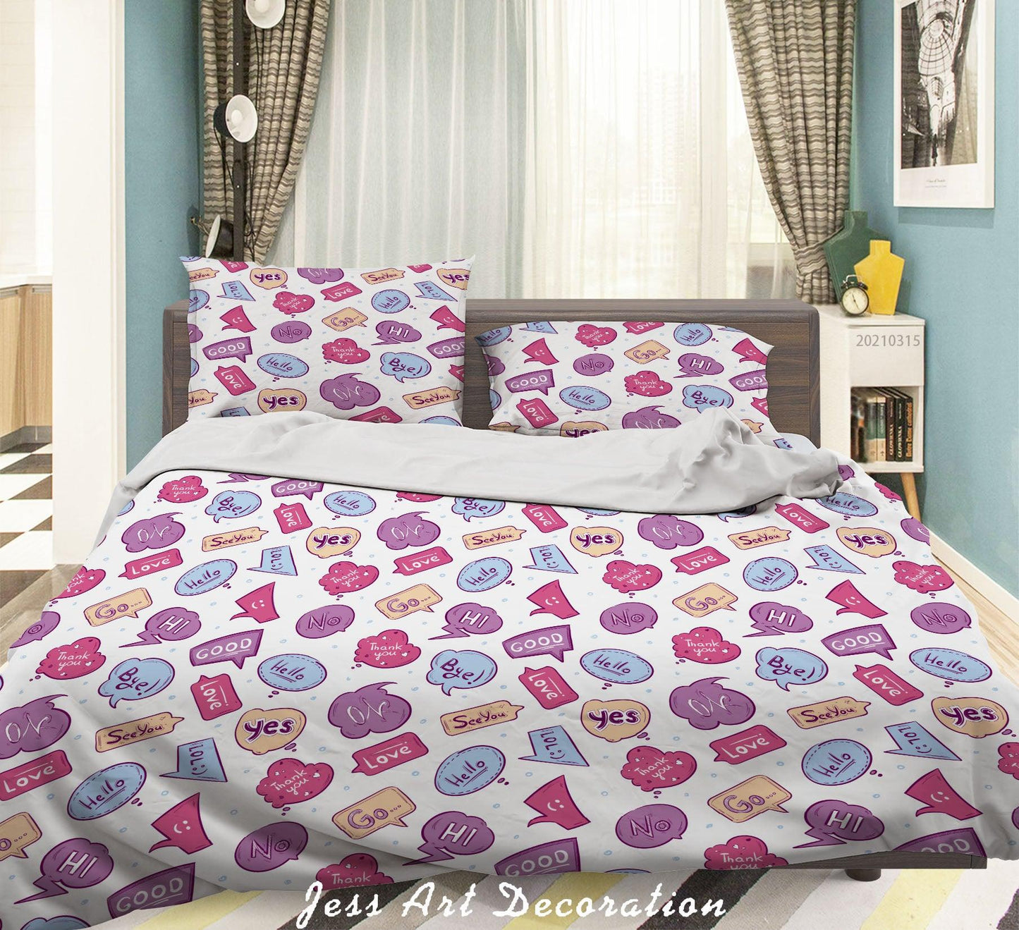 3D Cartoon Color Brand Quilt Cover Set Bedding Set Duvet Cover Pillowcases 46