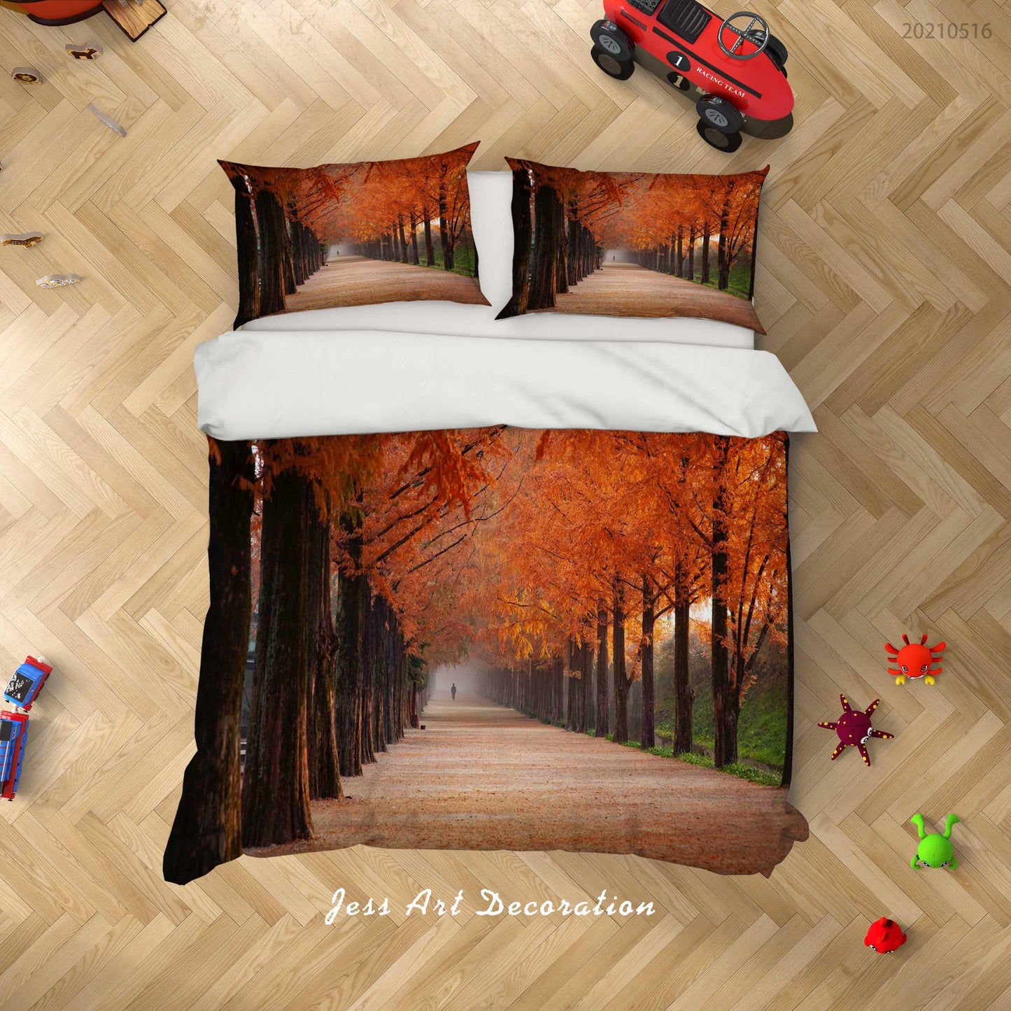 3D Autumn Forest Landscape Quilt Cover Set Bedding Set Duvet Cover Pillowcases 83