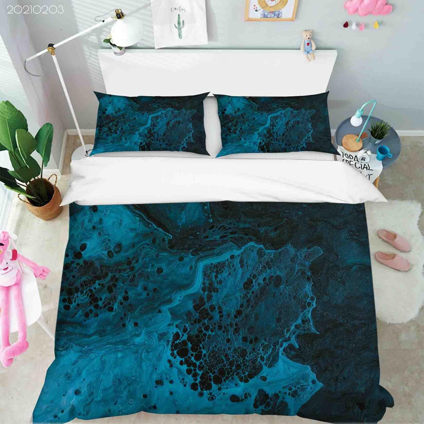 3D Abstract Blue Marble Texture Quilt Cover Set Bedding Set Duvet Cover Pillowcases 98
