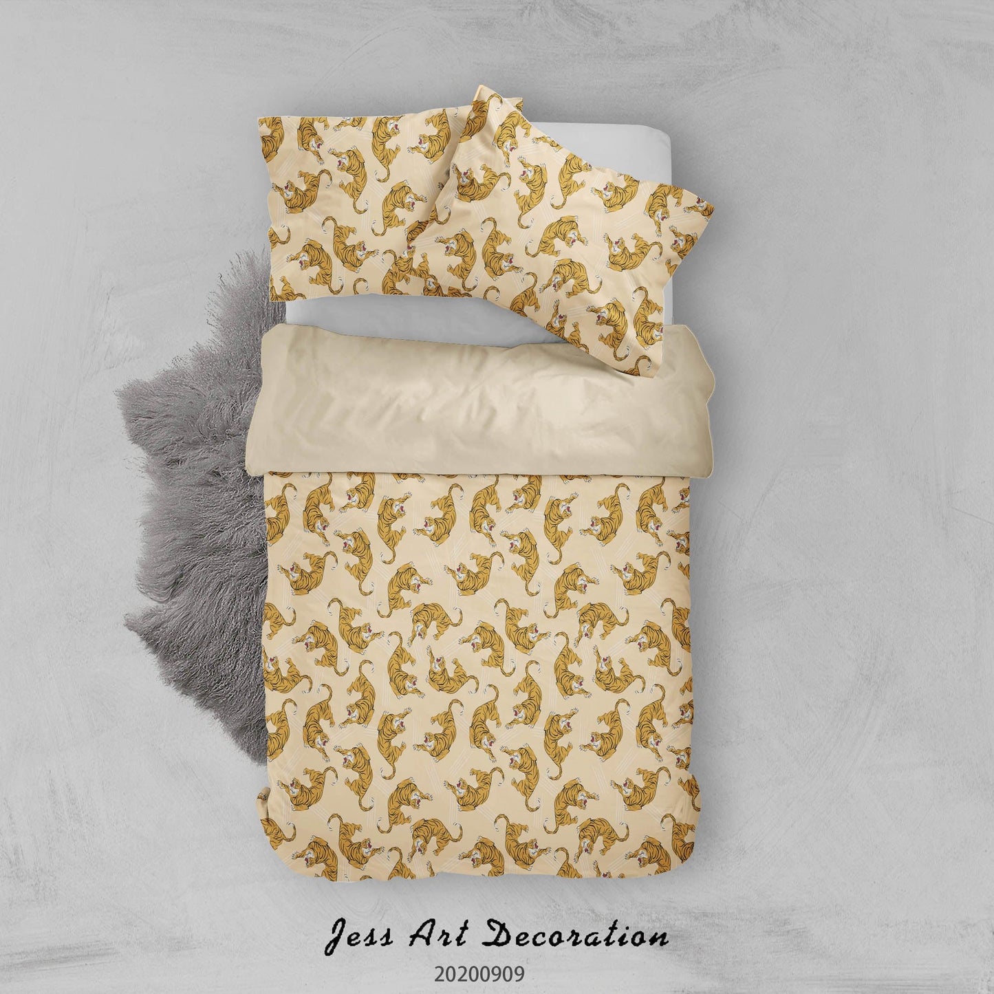 3D Cartoon Animal Tiger Quilt Cover Set Bedding Set Duvet Cover Pillowcases WJ 6039