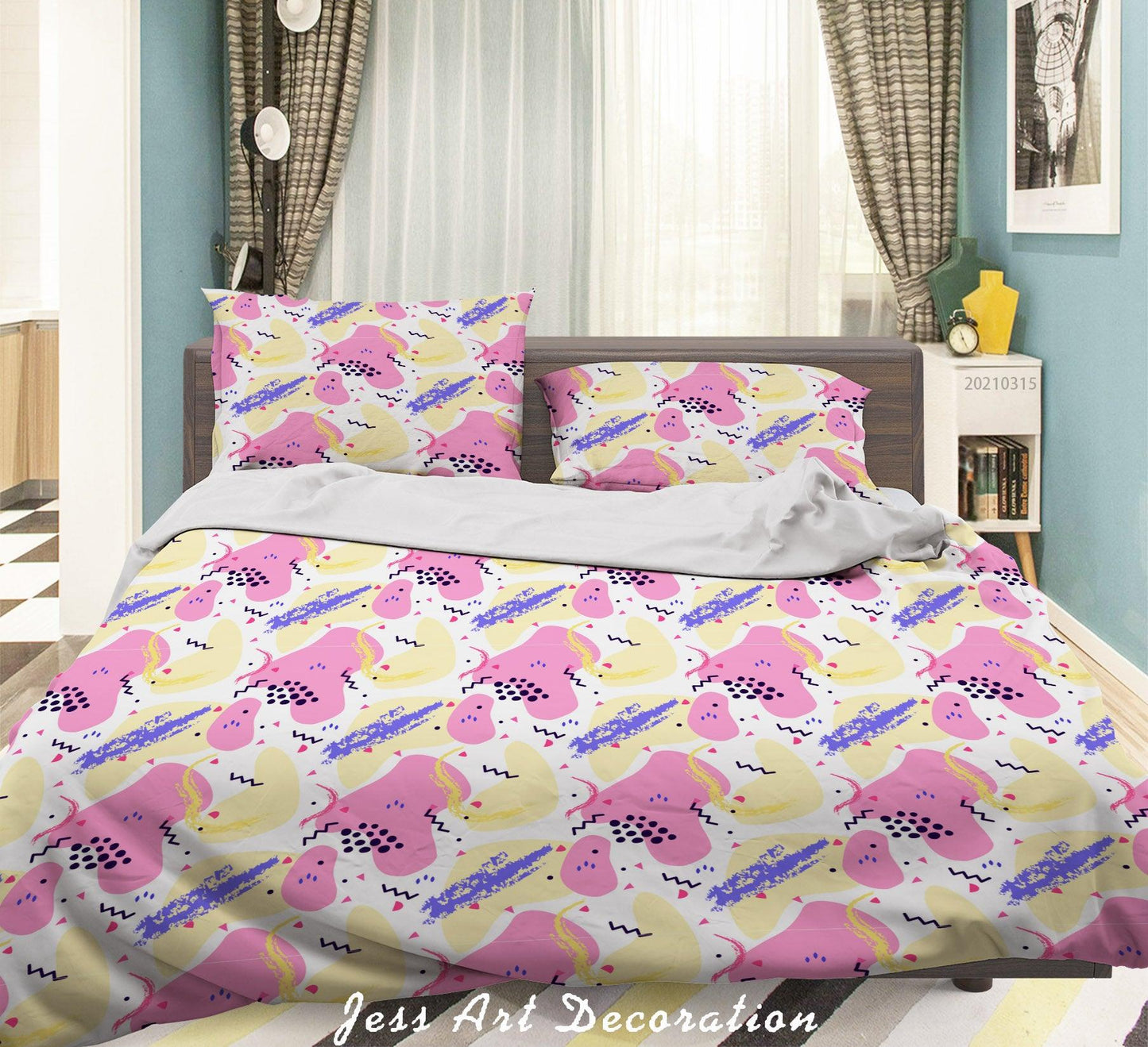 3D Abstract Pink Pattern Quilt Cover Set Bedding Set Duvet Cover Pillowcases 73