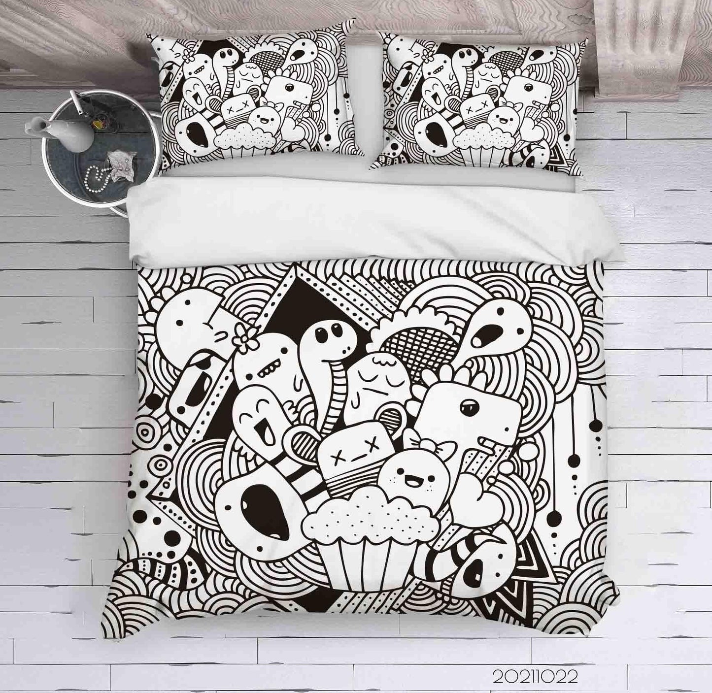 3D Abstract Monster Artistic Graffiti Quilt Cover Set Bedding Set Duvet Cover Pillowcases 2