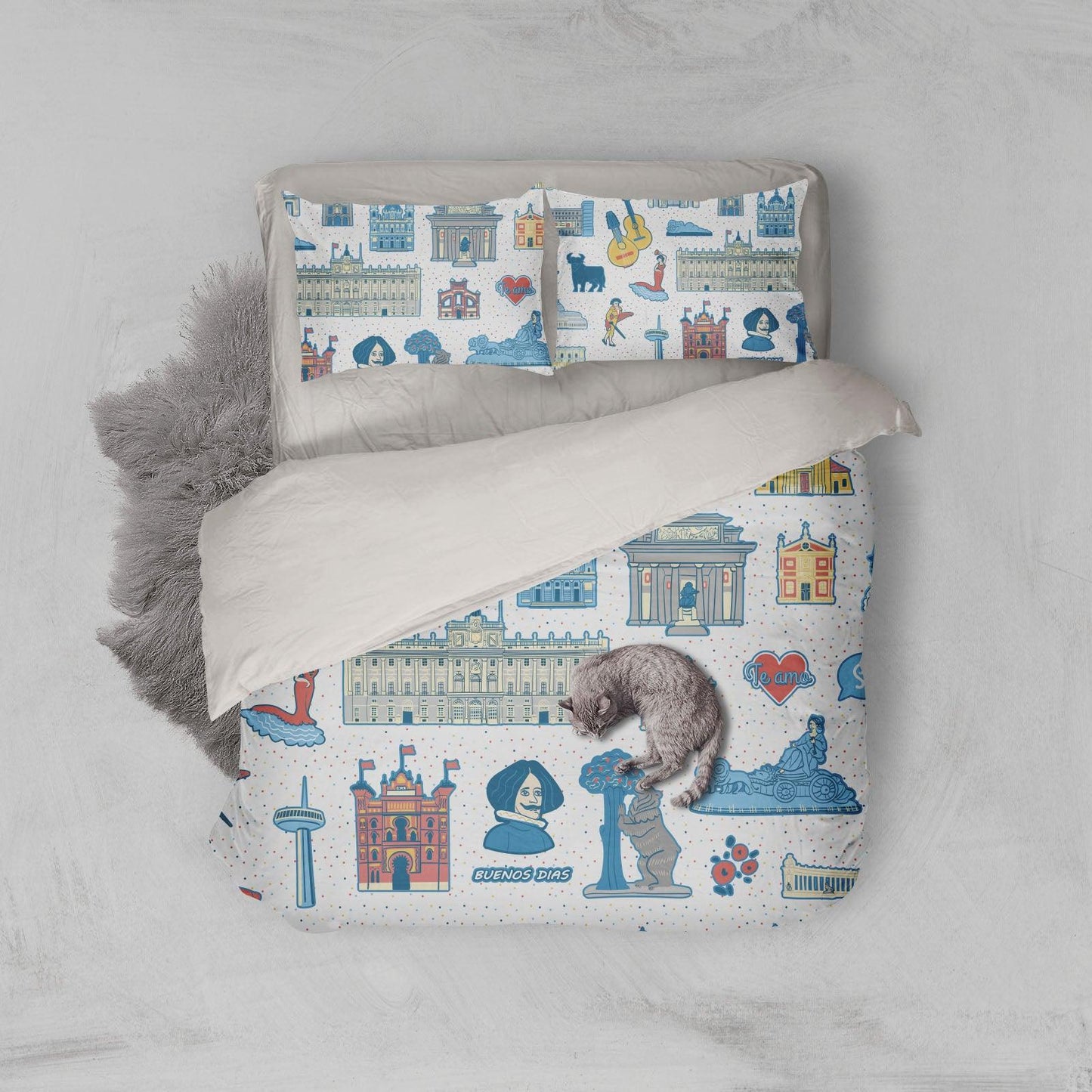 3D Cartoon Building Quilt Cover Set Bedding Set Pillowcases 175