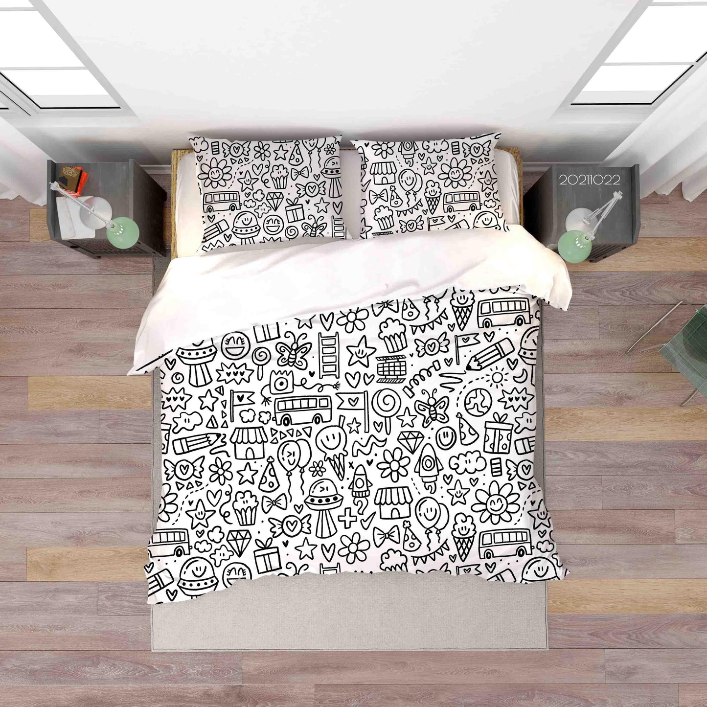 3D Art Illustration Graffiti Quilt Cover Set Bedding Set Duvet Cover Pillowcases 58