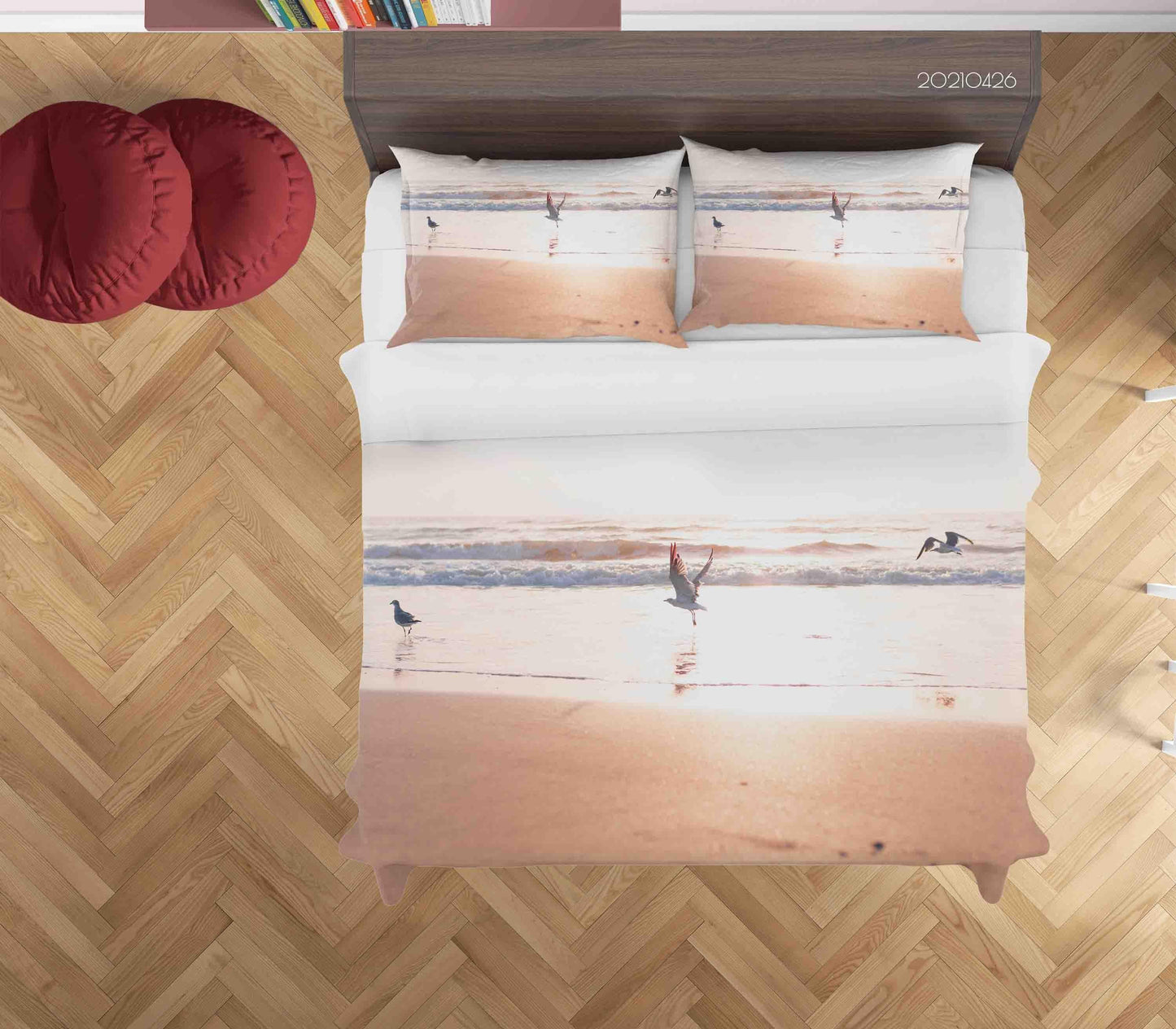 3D Beach Seagull Landscape Quilt Cover Set Bedding Set Duvet Cover Pillowcases 281