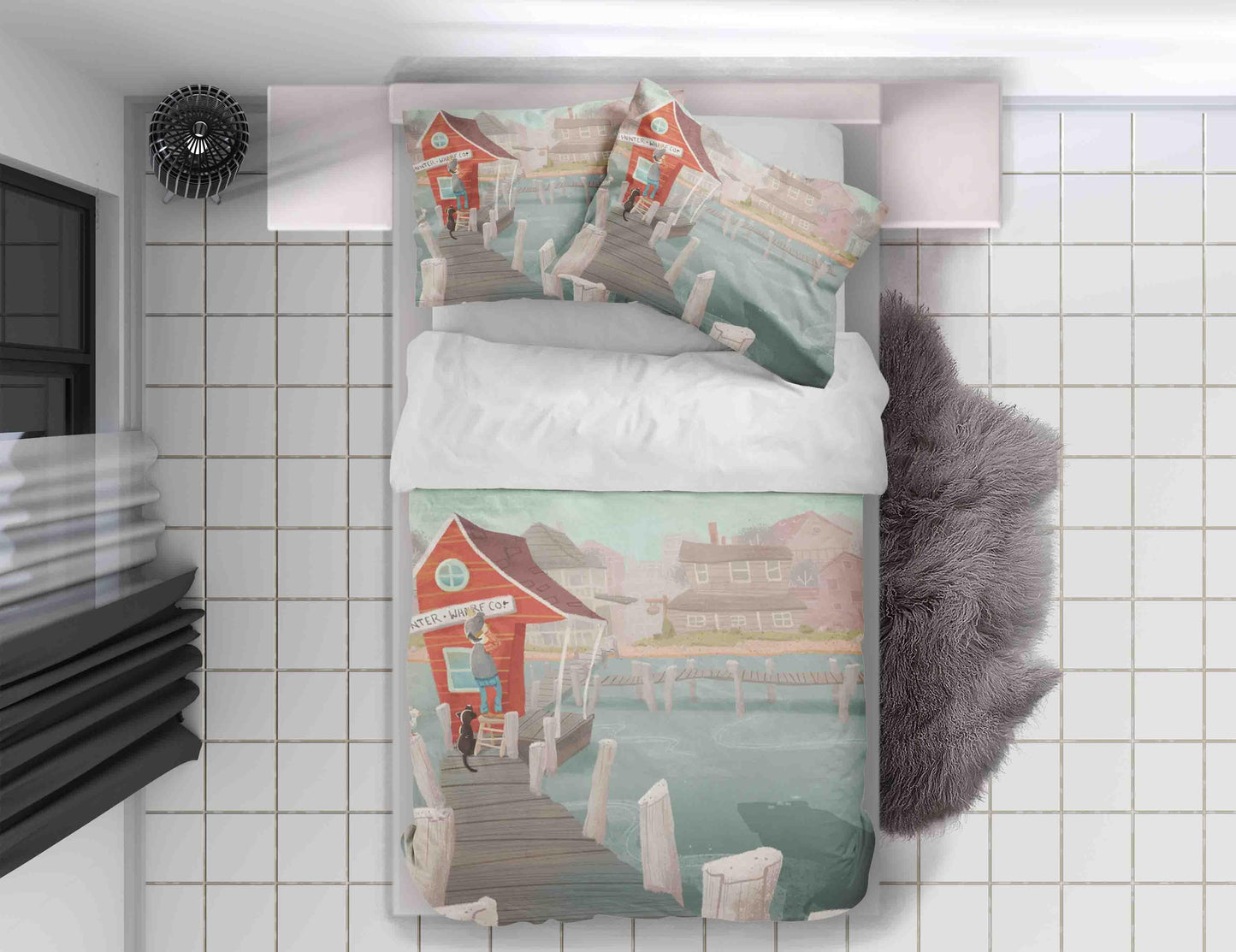 3D Cartoon House Hut Wooden Trestle Quilt Cover Set Bedding Set Duvet Cover Pillowcases SF043