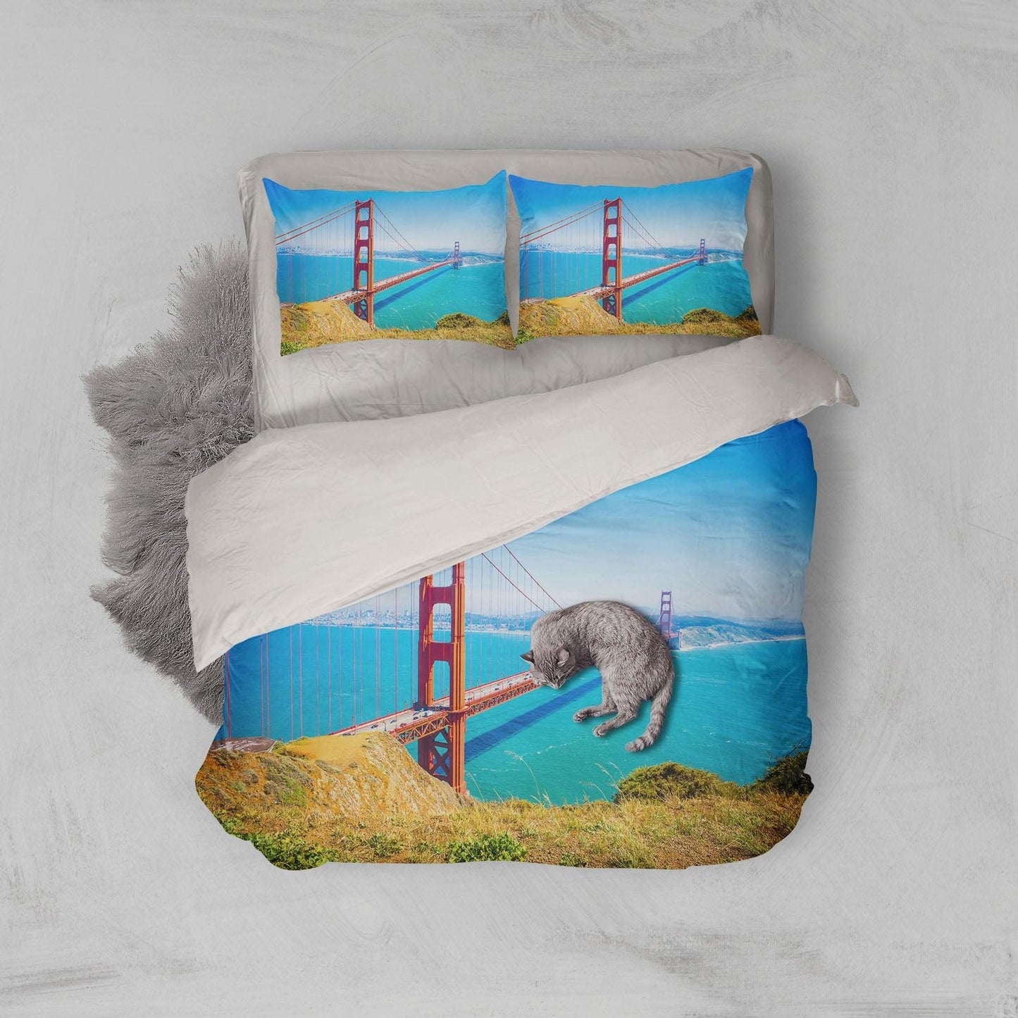 3D Blue Sea Viaduct Quilt Cover Set Bedding Set Pillowcases  32