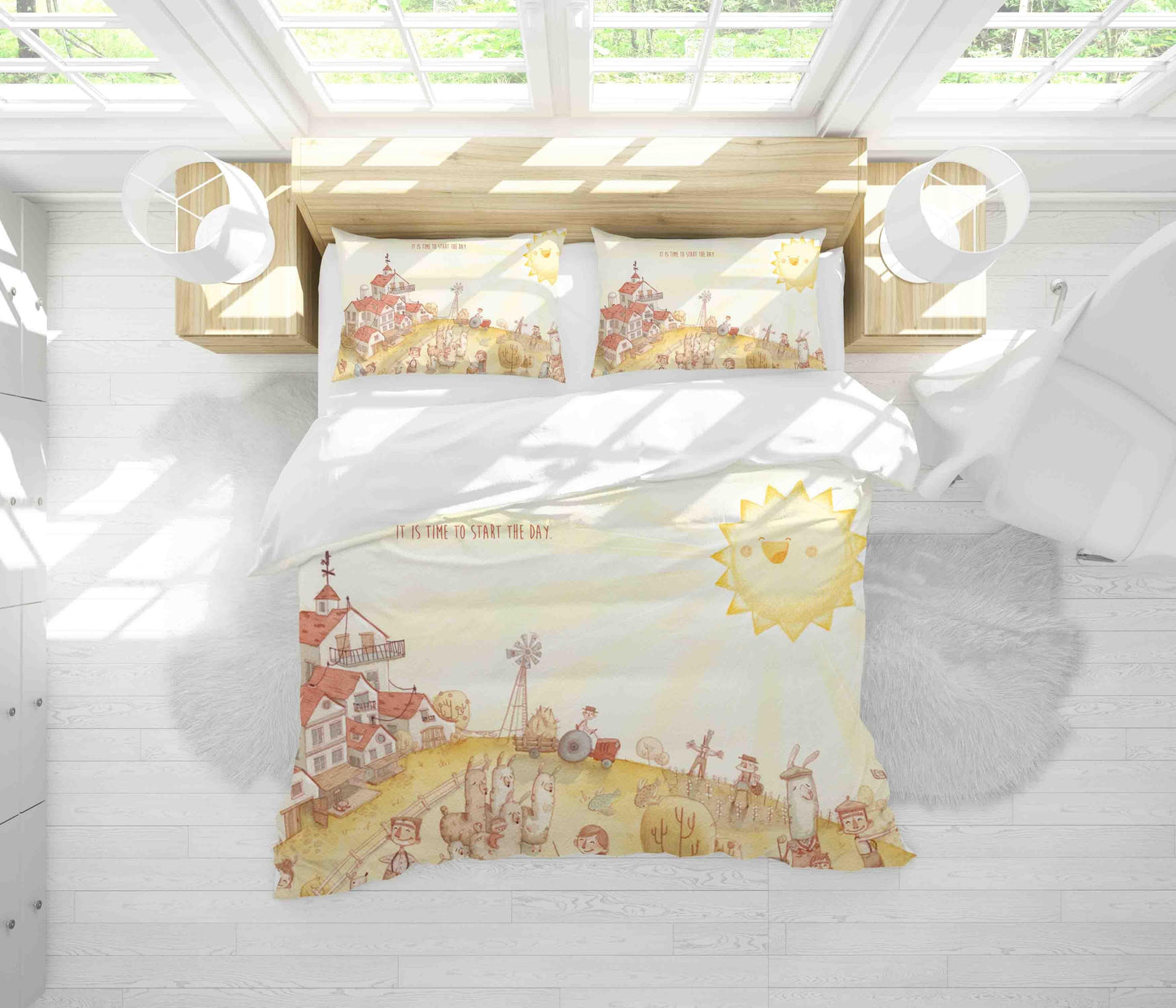 3D Cartoon House Animal Farm Quilt Cover Set Bedding Set Duvet Cover Pillowcases SF040