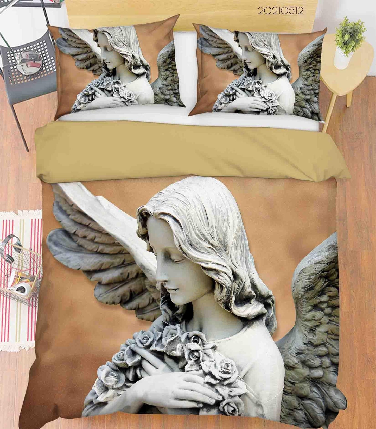 3D Art Angel Sculpture Quilt Cover Set Bedding Set Duvet Cover Pillowcases 201