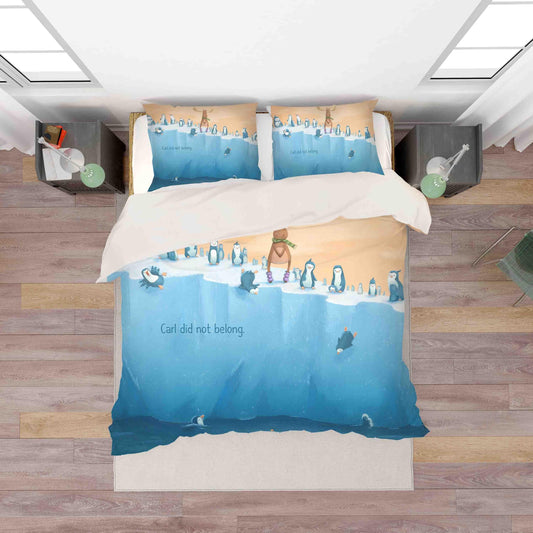 3D Blue Cartoon Penguin Elk Quilt Cover Set Bedding Set Duvet Cover Pillowcases SF034