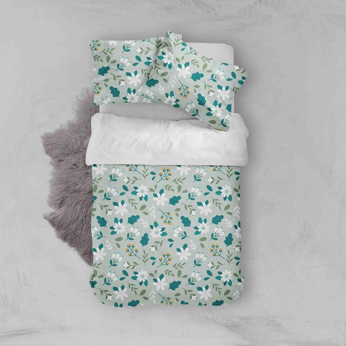 3D Blue Floral Quilt Cover Set Bedding Set Pillowcases 98