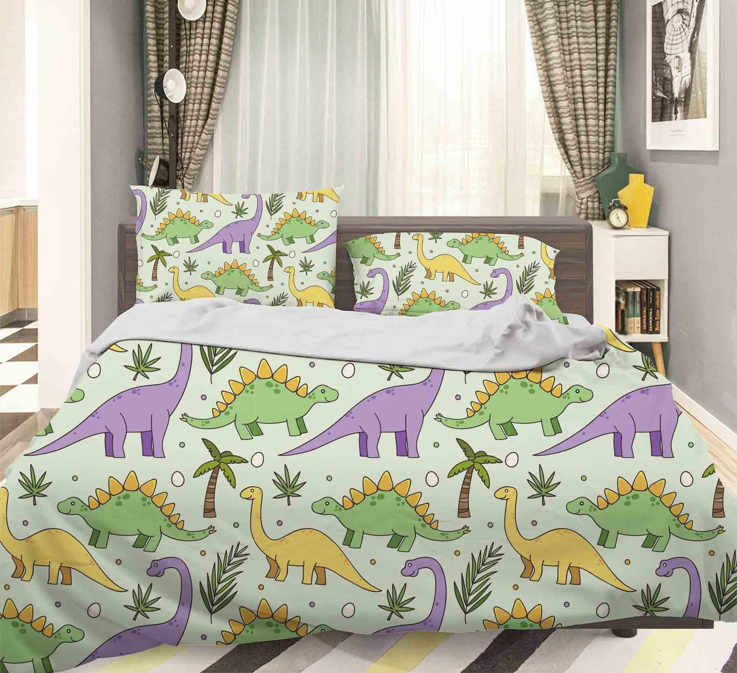 3D Blue Dinosaur Pattern Quilt Cover Set Bedding Set Pillowcases 44