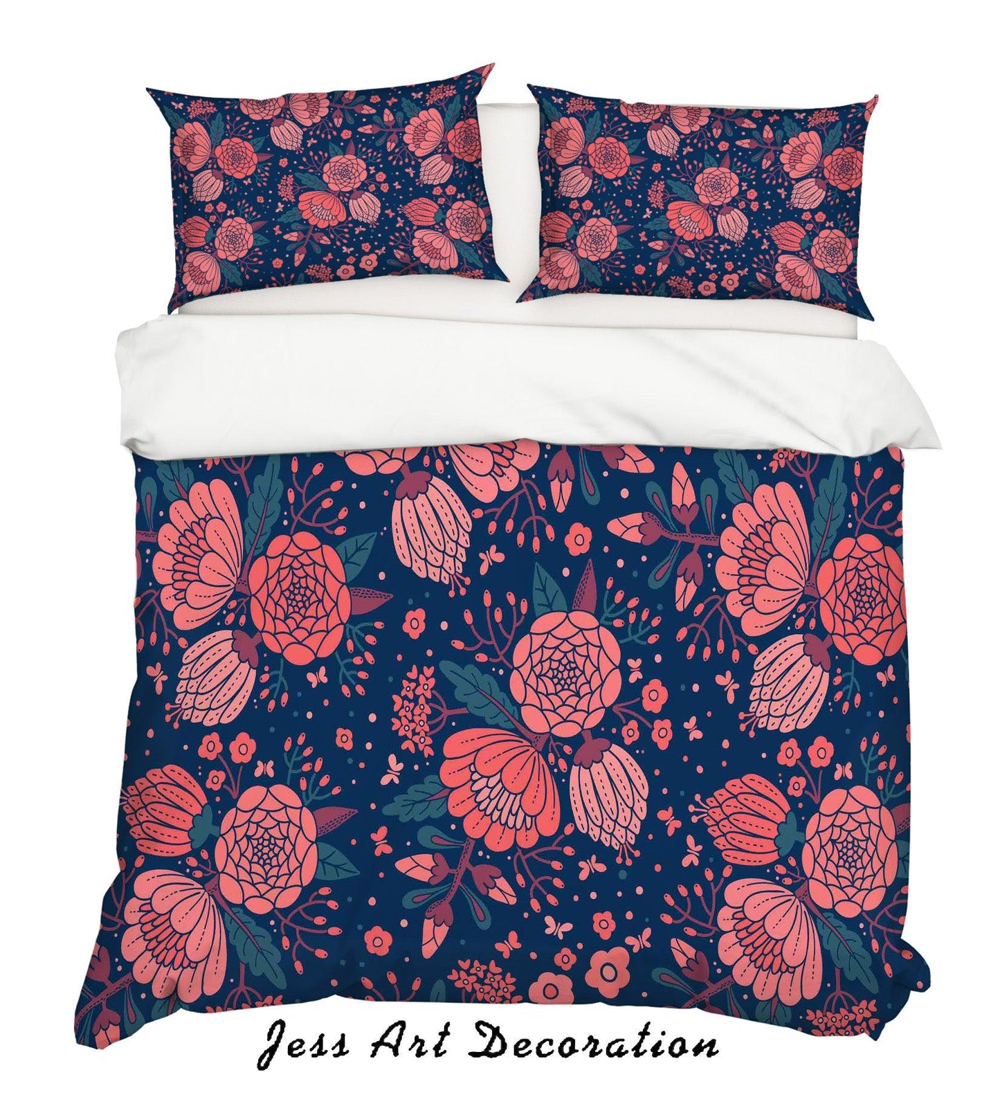 3D Blue Red Floral Quilt Cover Set Bedding Set Pillowcases SF37