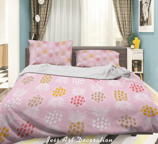 3D Abstract Pattern Pink Quilt Cover Set Bedding Set Duvet Cover Pillowcases LXL