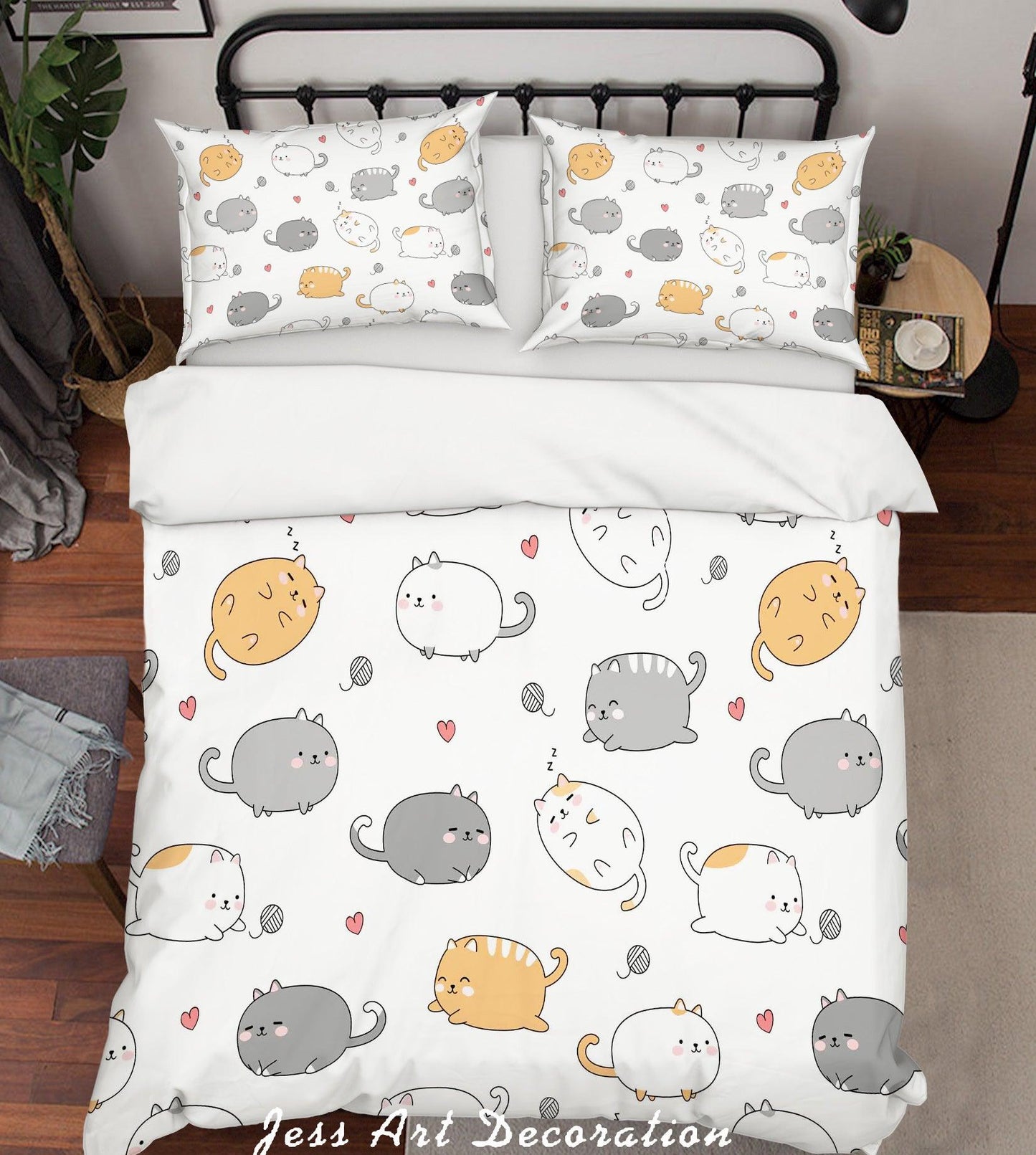 3D Cartoon Fat Cats Quilt Cover Set Bedding Set Pillowcases 78