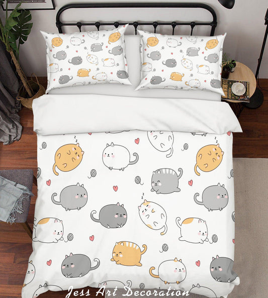 3D Cartoon Fat Cats Quilt Cover Set Bedding Set Pillowcases 78