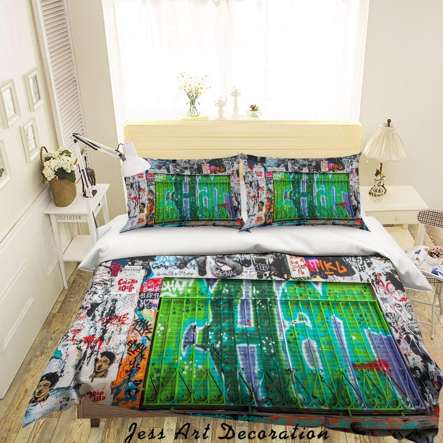 3D Abstract Street Graffiti Quilt Cover Set Bedding Set Duvet Cover Pillowcases 197