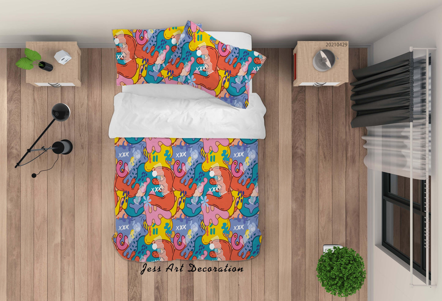 3D Abstract Color Pattern Quilt Cover Set Bedding Set Duvet Cover Pillowcases 16