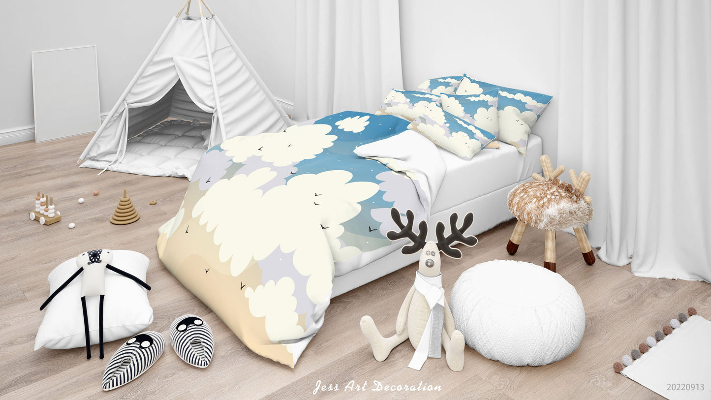 3D Bluesky Cloud Bird Star Quilt Cover Set Bedding Set Duvet Cover Pillowcase 131